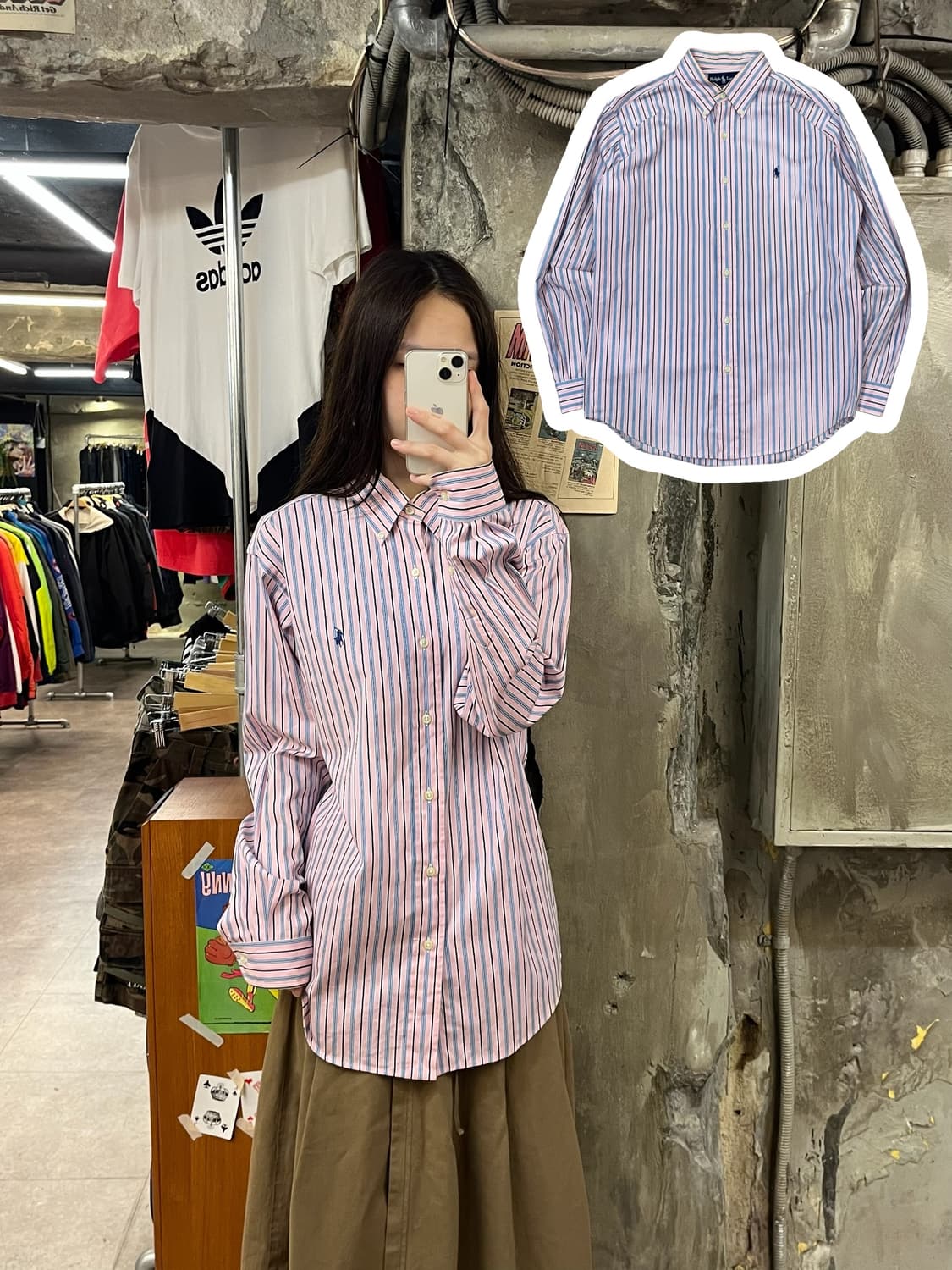 폴로 랄프로렌 스트라이프 셔츠 핑크 #csz1277 상품이미지1