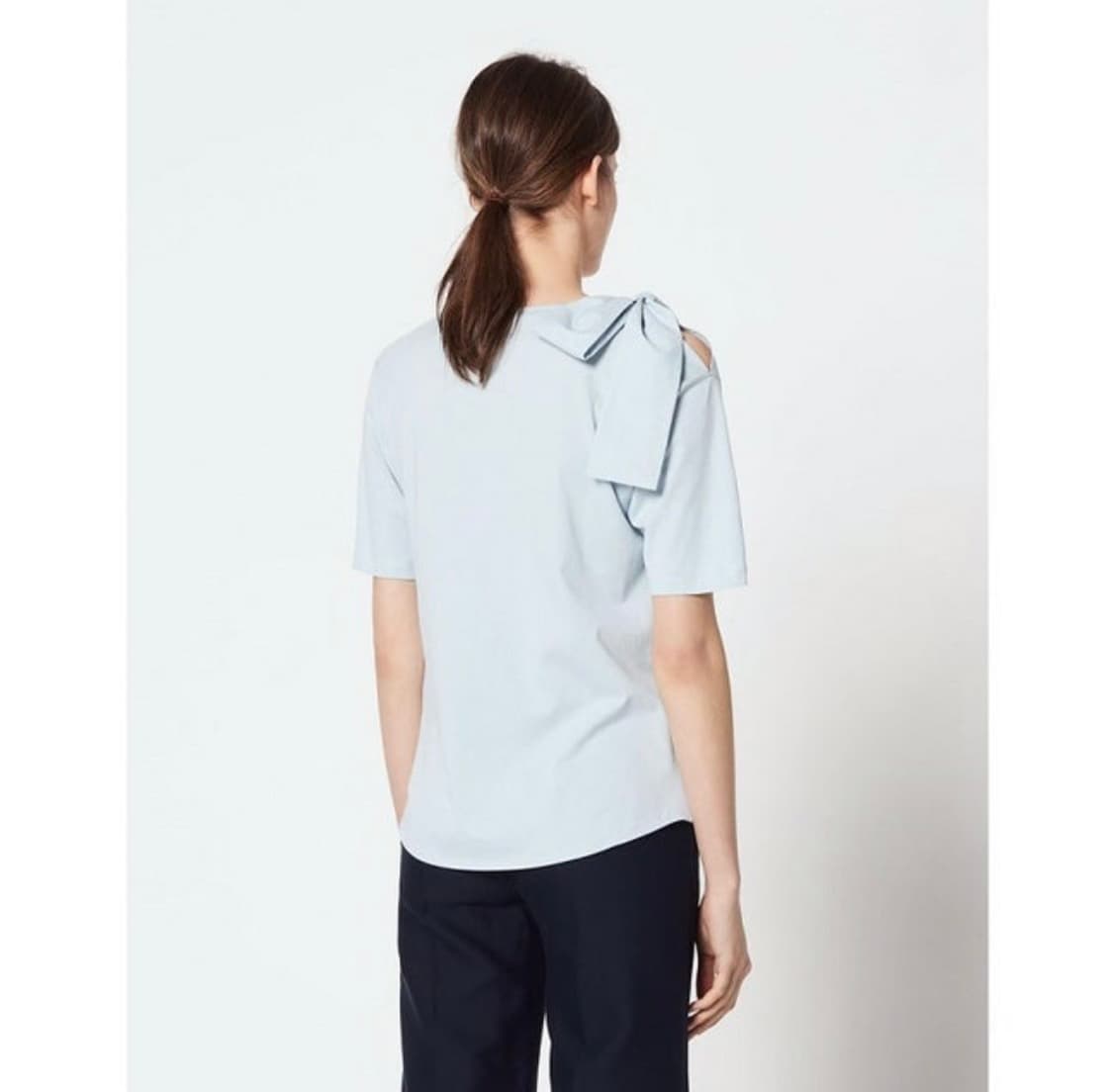 Sandro 산드로 Alexa 알렉사 파우더블루 리본 블라우스 티셔츠_1 상품이미지8