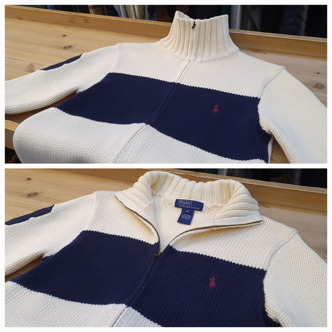 55.폴로 넘버 집업 니트  상품이미지4