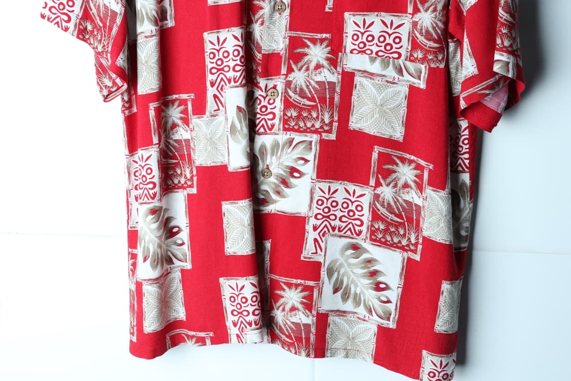 (M-XL) 브랜드빈티지 반팔셔츠 남방 USA 하와이안 레드-H33081 상품이미지4