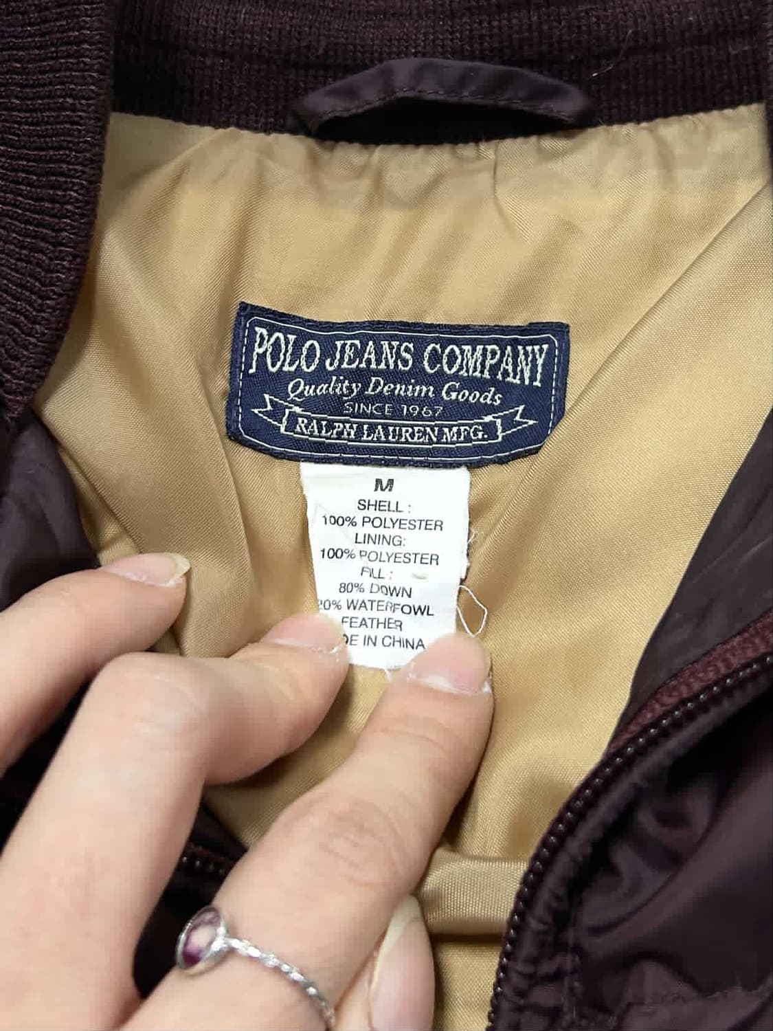 폴로 진스 버건디 덕다운 패딩 상품이미지7