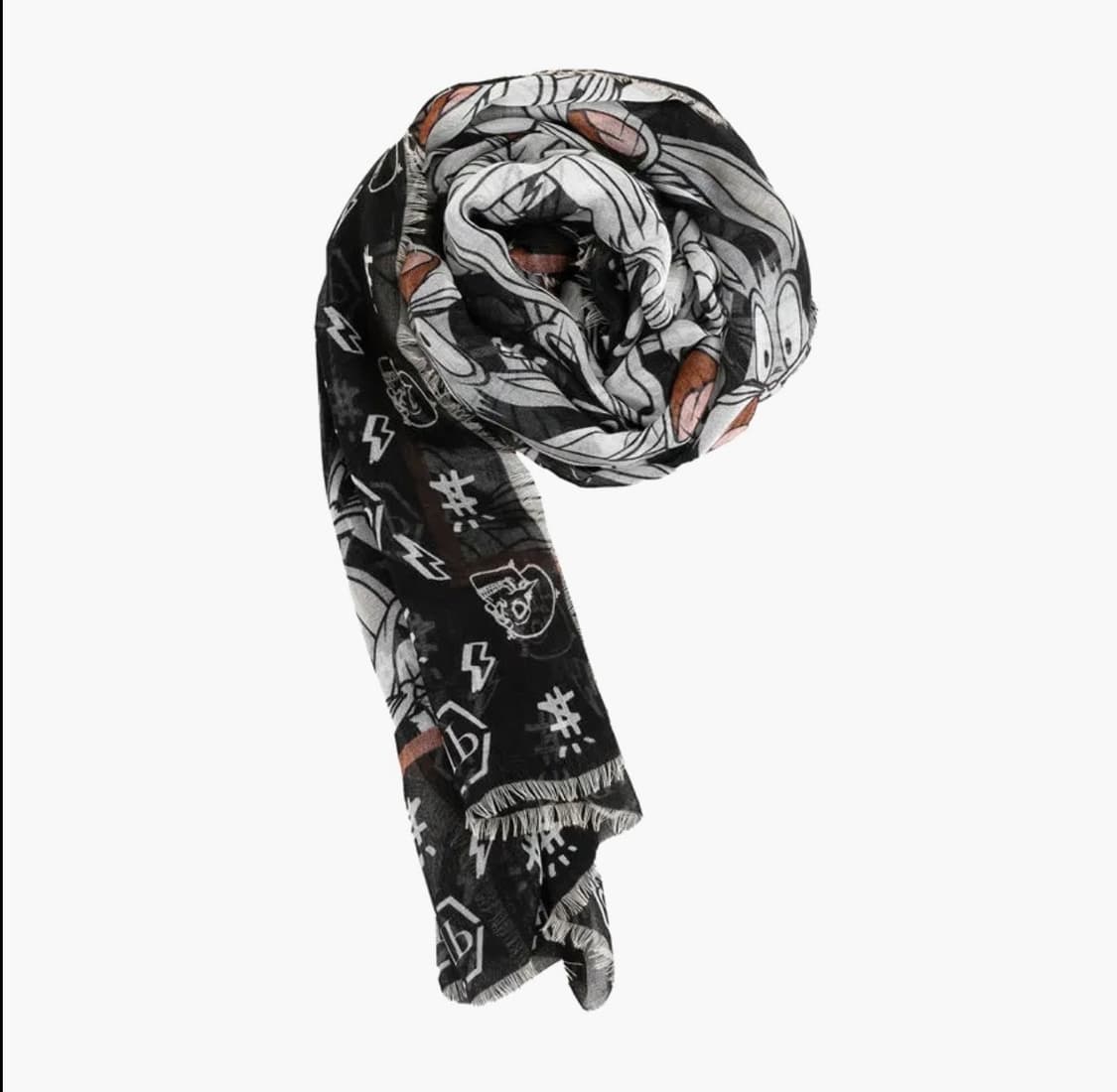 (OS) 필립플레인 모달 실크 버니 스카프 블랙 상품이미지8