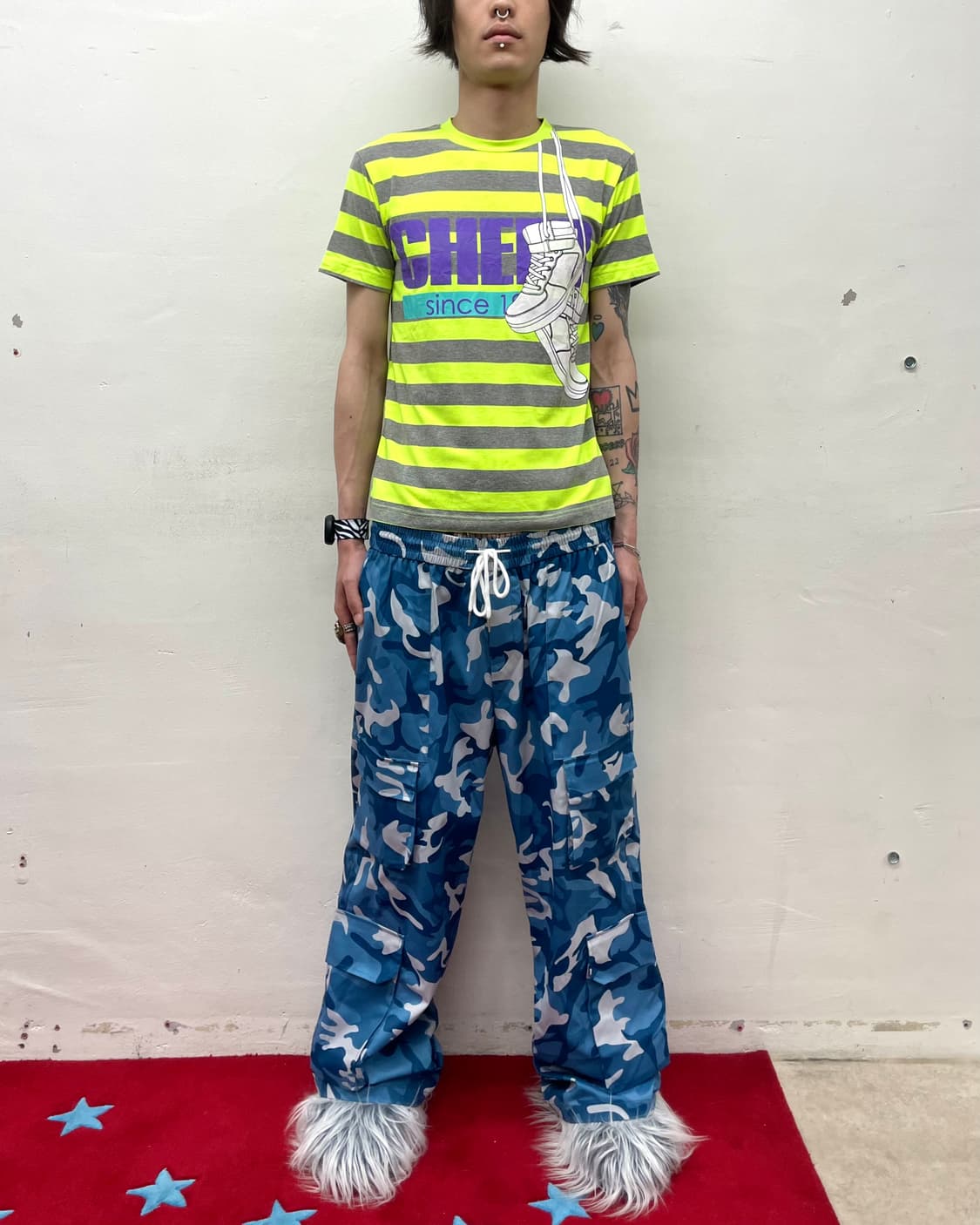 Cheer Shoes Green Stripe T-Shirt 상품이미지3