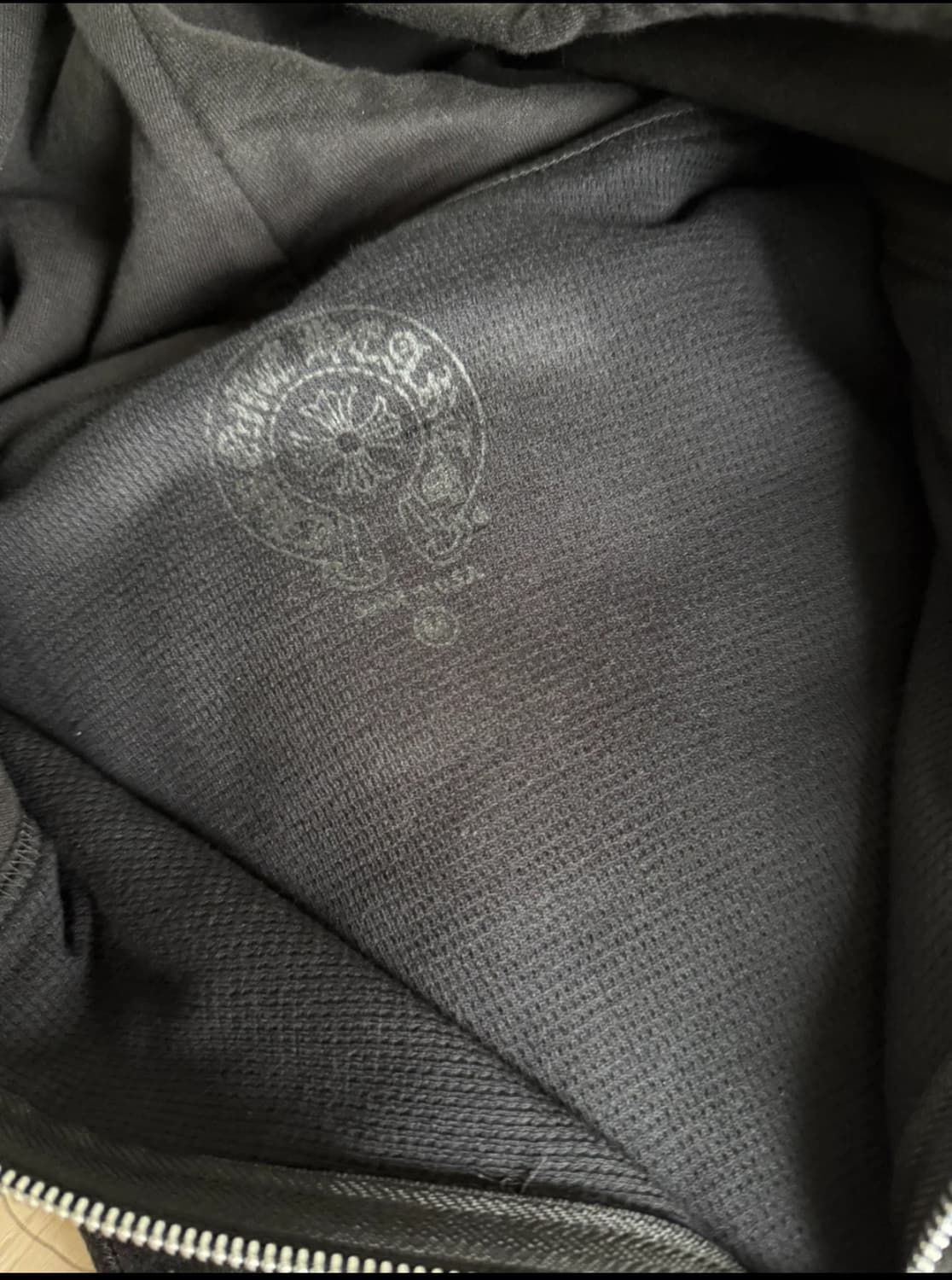 크롬하츠 홀스슈 플로랄 헤비웨이트 집업 후드 블랙 상품이미지2