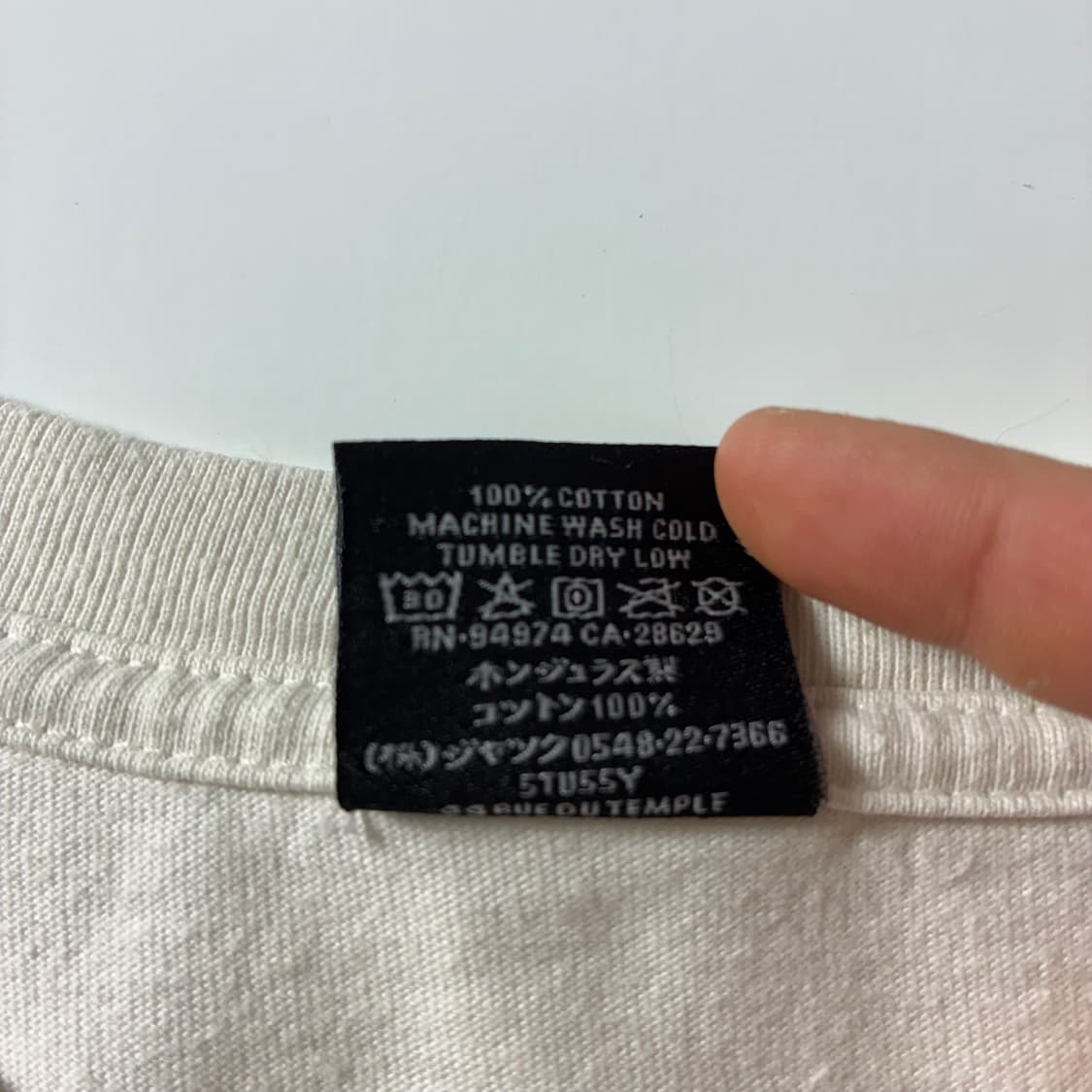 Stussy  스투시 다이스 피그먼트 다이드 화이트 반팔티셔츠  상품이미지8