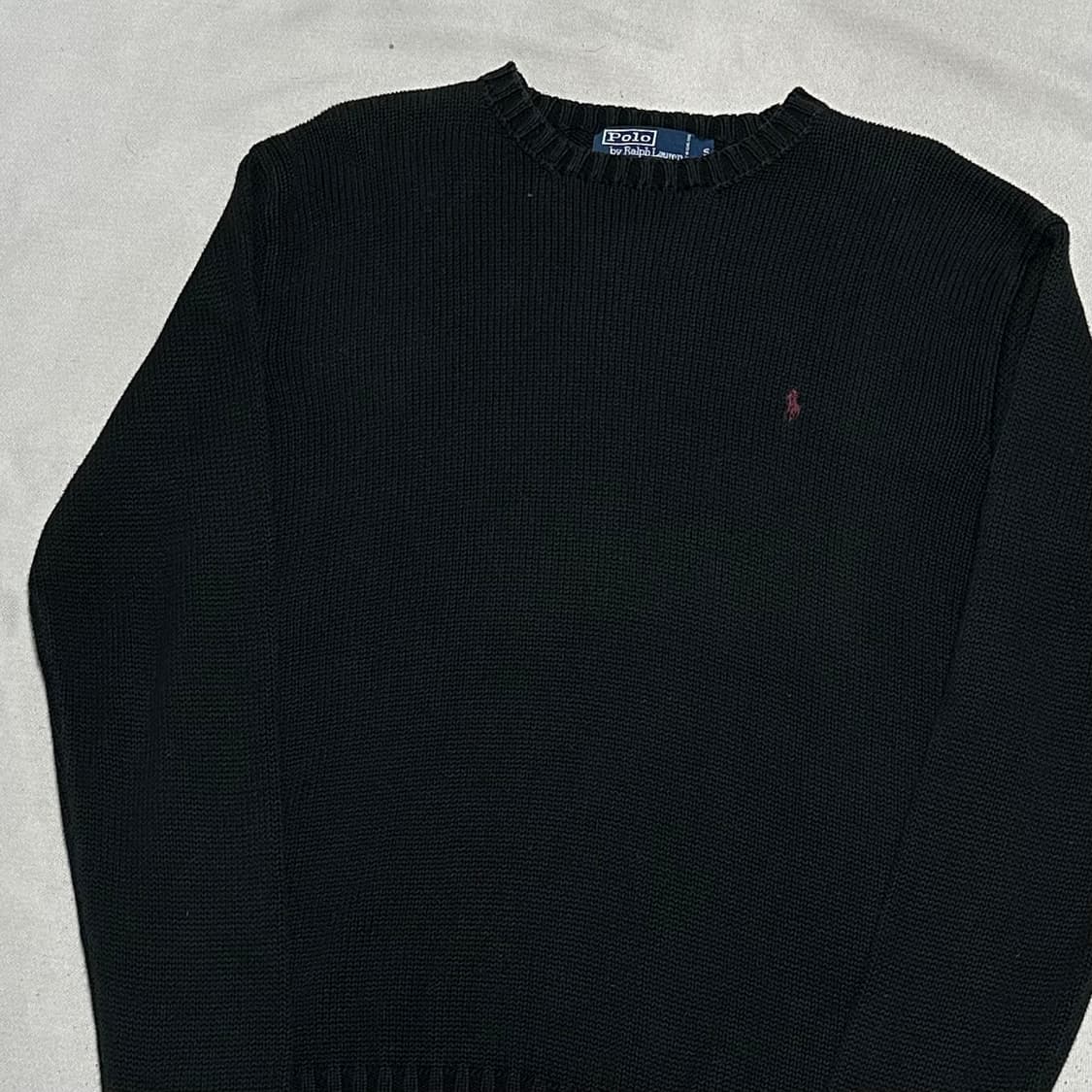 S 폴로랄프로렌 코튼 라운드넥 블랙 니트  상품이미지1