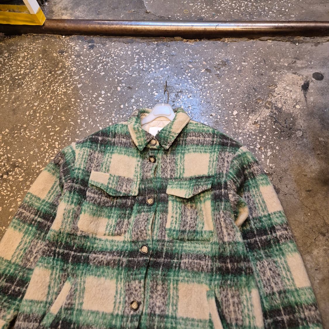 여성-FREE 그린체크 셔츠타입 코트 상품이미지6