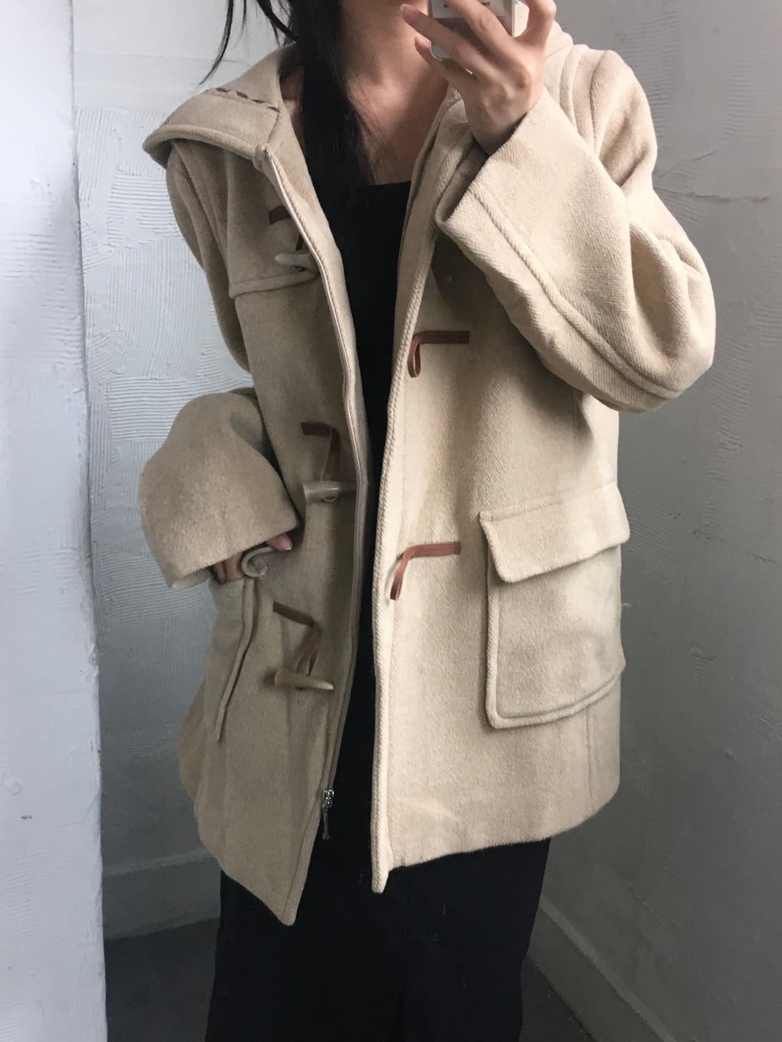 Burberry 버버리 베이지 후디 더플 코트 상품이미지1