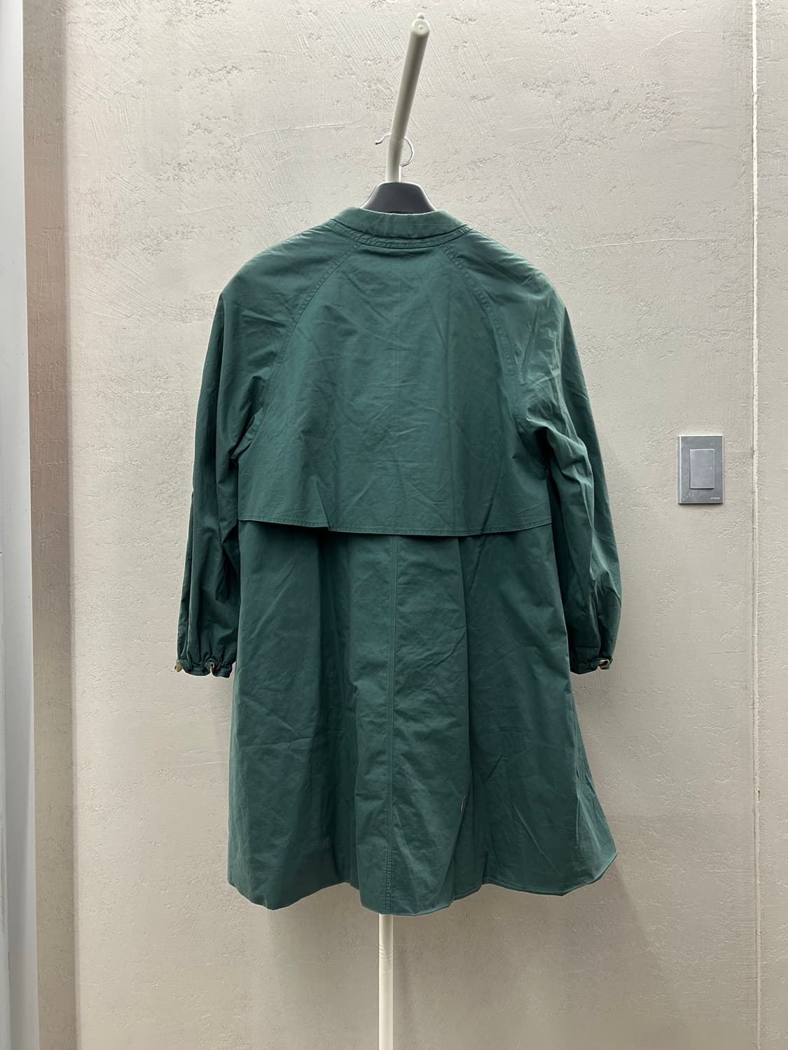 버버리 코튼 롱 코트 에메랄드 그린 상품이미지3
