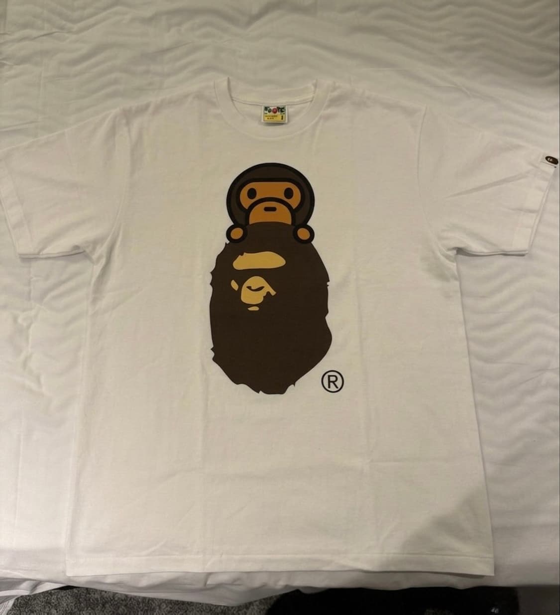 (영수증 있음)새상품 베이프 마일로 온 에이프 헤드 티셔츠 화이트 L 상품이미지4