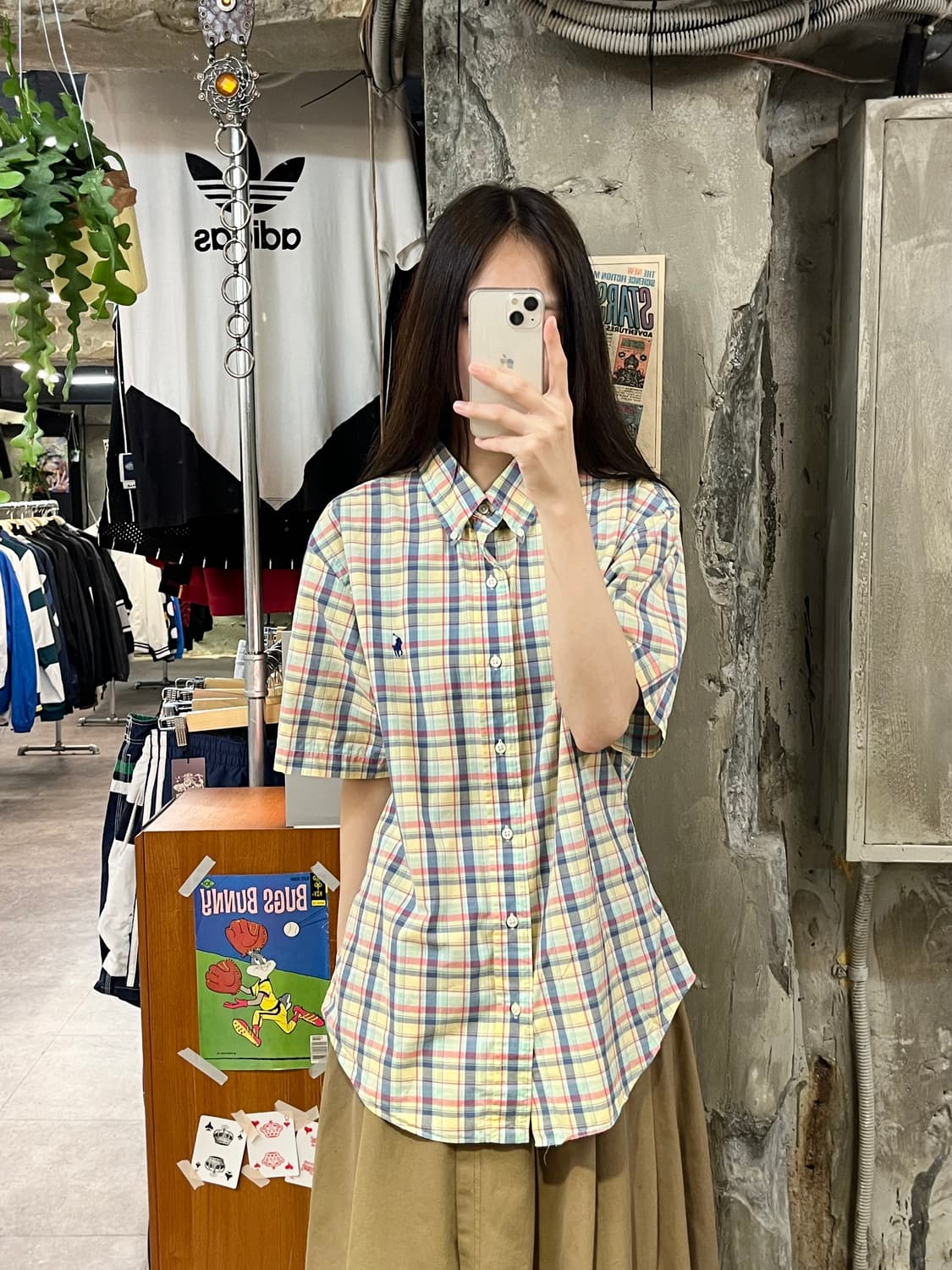 폴로 랄프로렌 체크 반팔 셔츠 L #csz433 상품이미지2