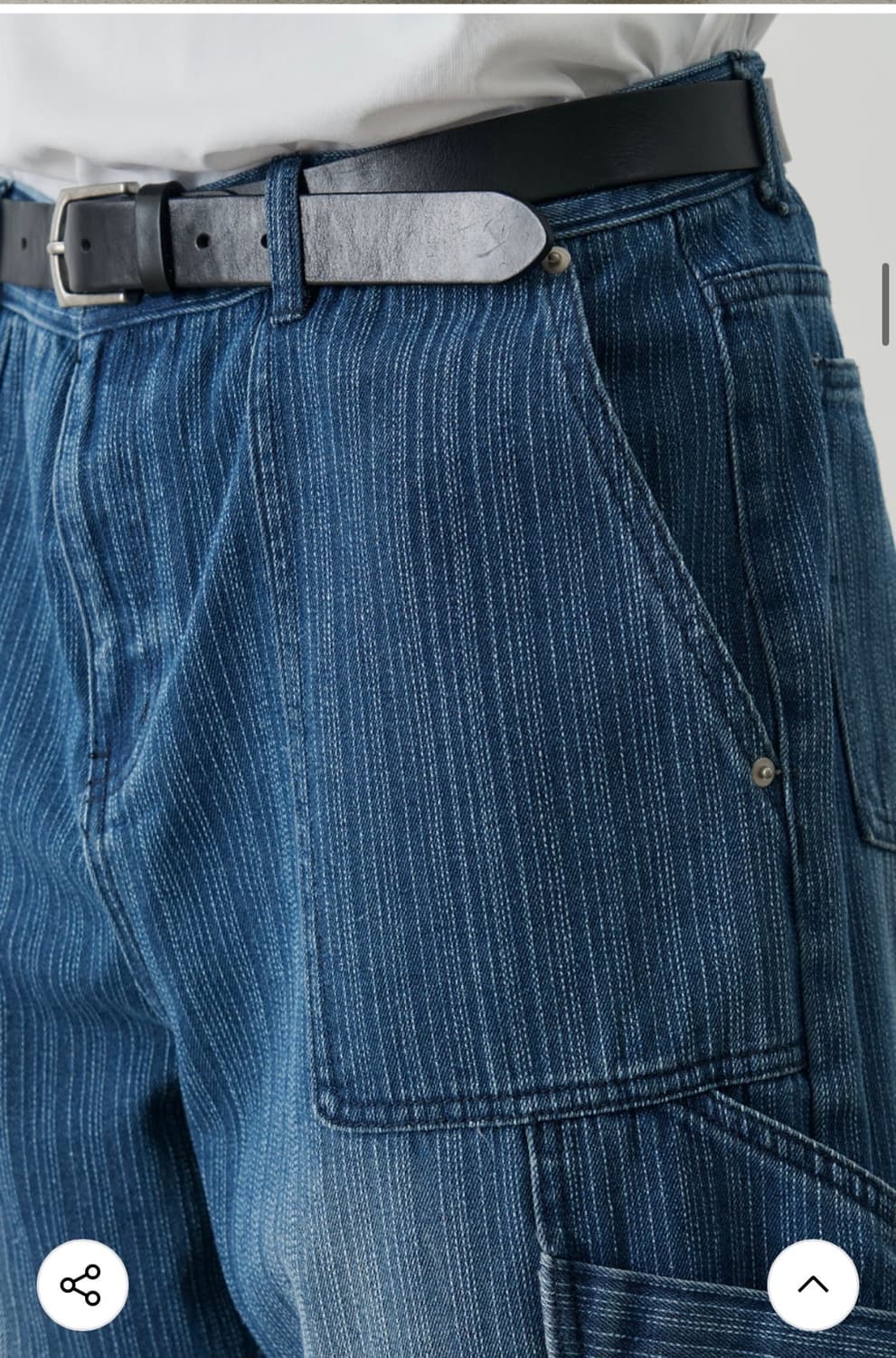 (L) 알리스 스트라이프 리버스 카펜터 데님 팬츠 [미드블루] 판매 상품이미지8