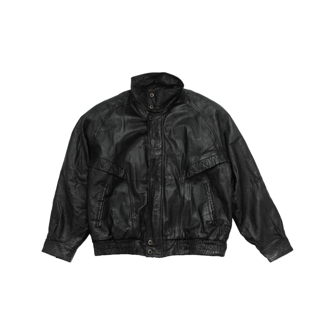 ZIP UP COLLAR LEATHER BOMBER 상품이미지1