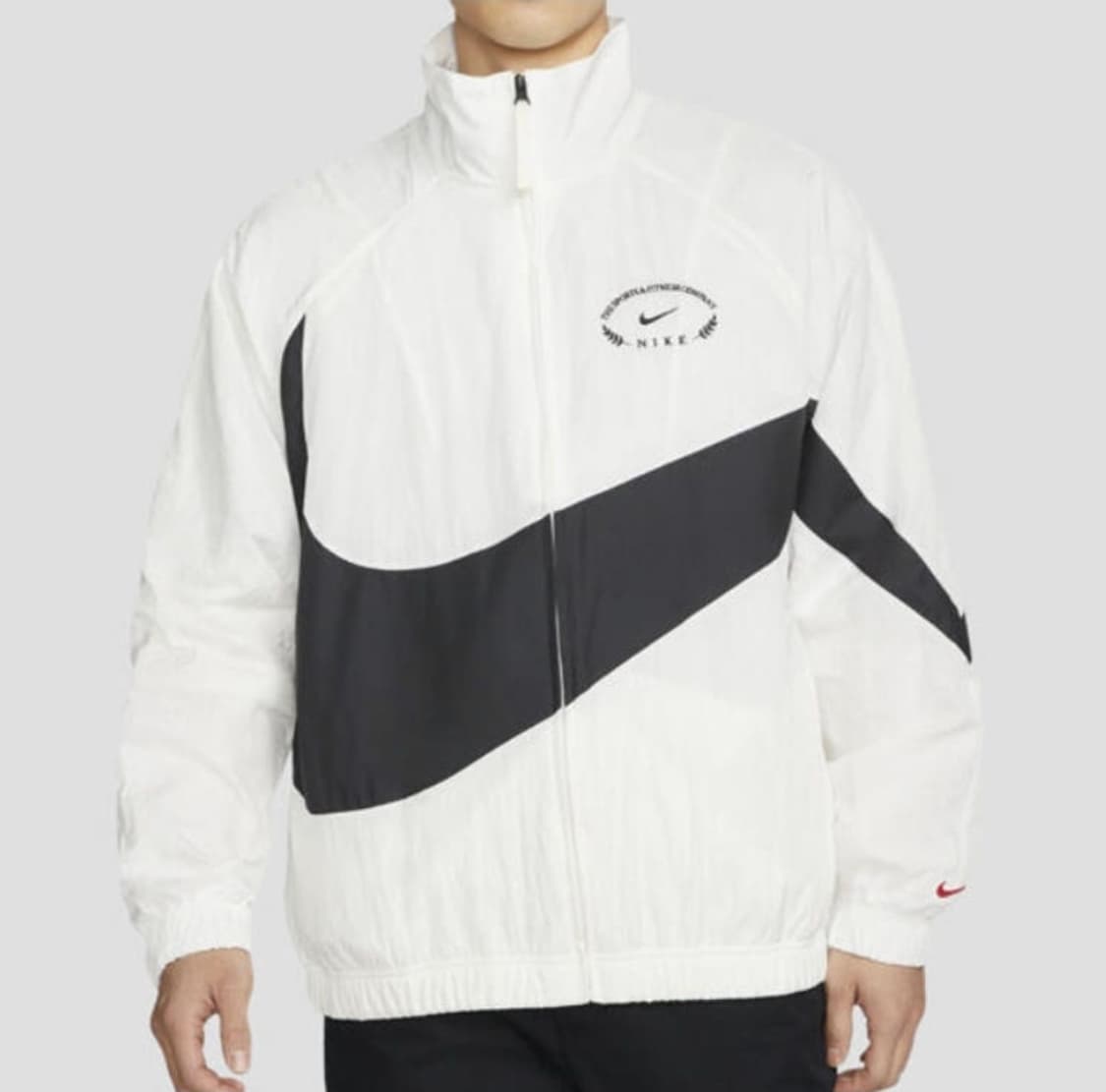 새상품_(XL)나이키 스우시 우븐 자켓 화이트/블랙(DV0531-133) 상품이미지1
