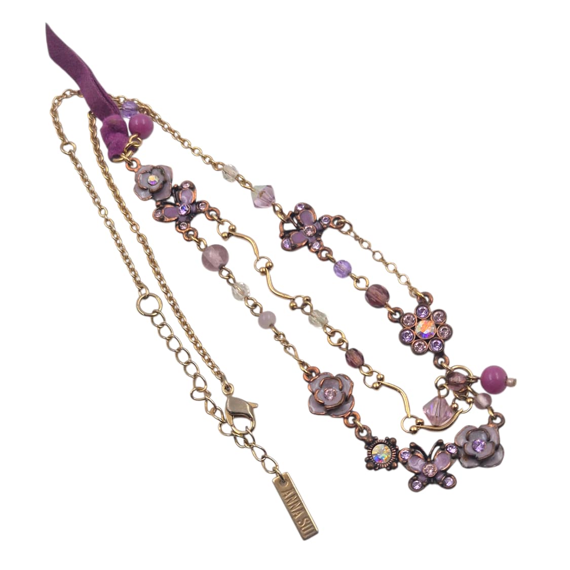 07s 안나수이 꽃잎&나비 레이어드 목걸이 상품이미지2