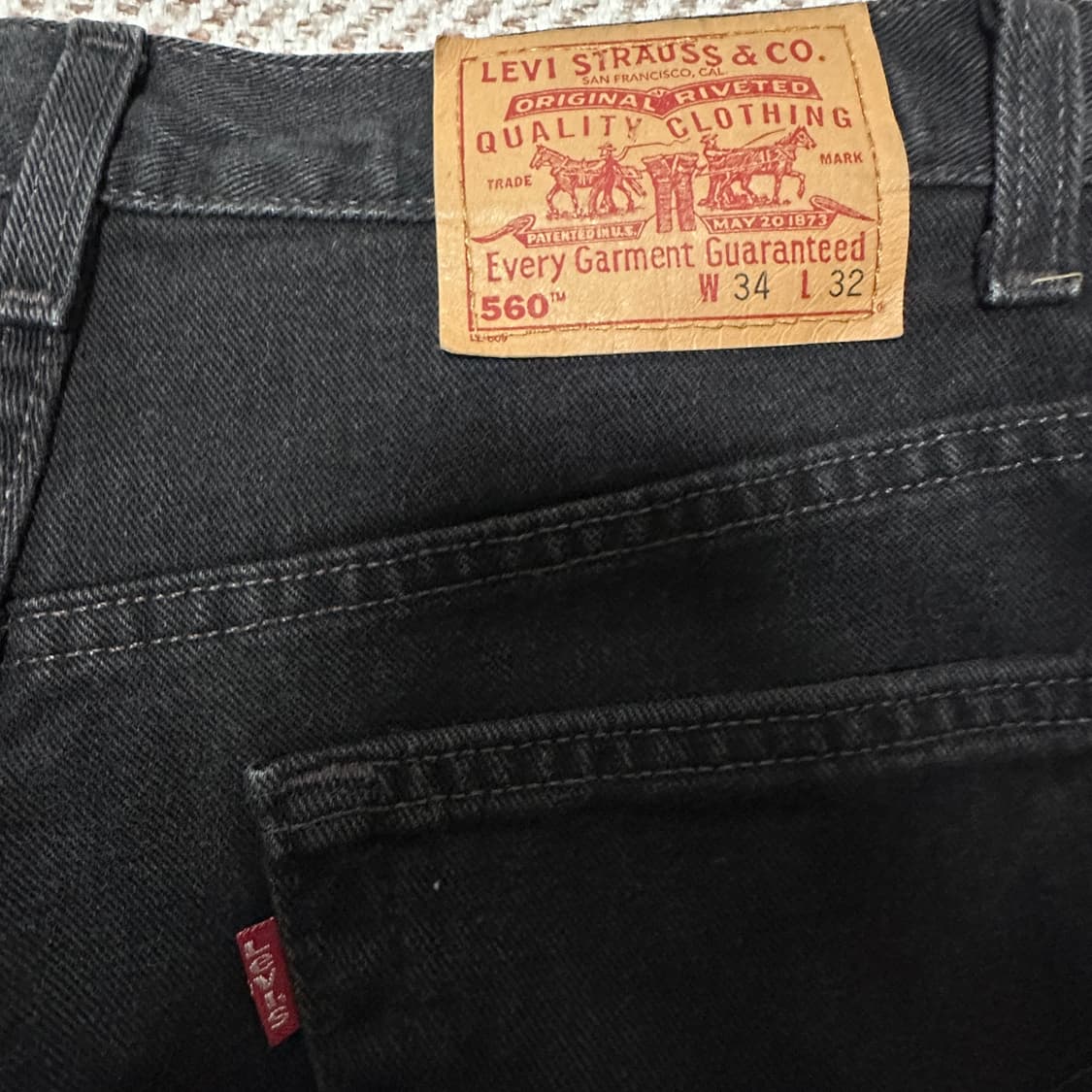 LEVI'S 560 00' usa loose fit black jeans 상품이미지3