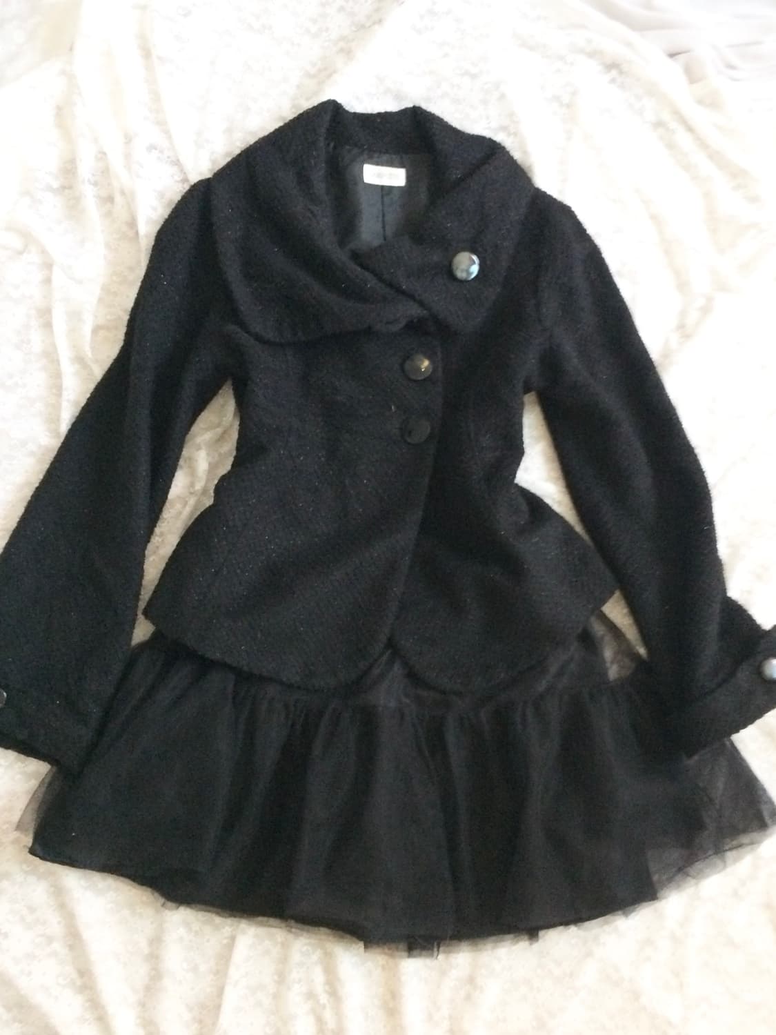 LODISPOTTO black glitter short coat 상품이미지1