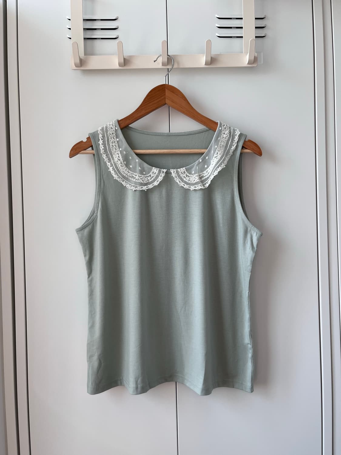 Vintage 민트 레이스 둥근카라 슬리브리스 상품이미지3