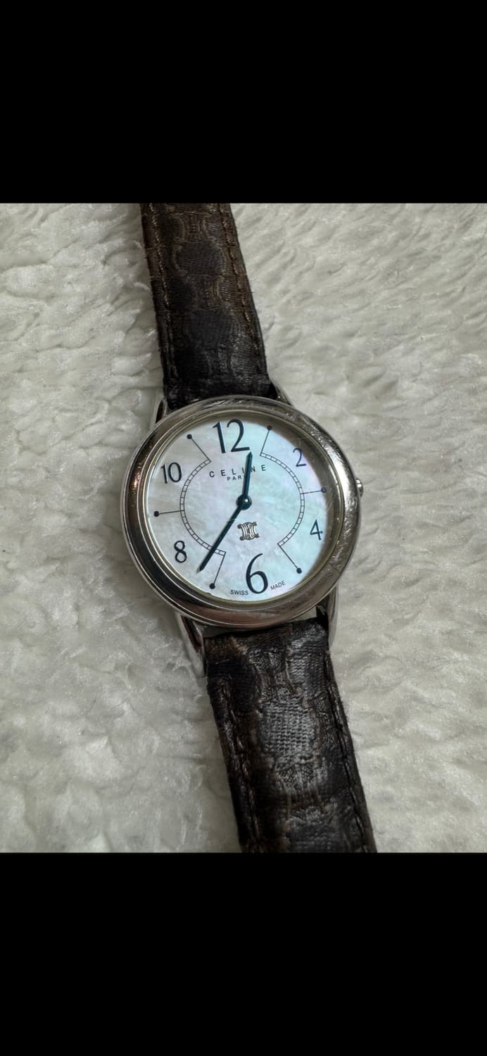 셀린느 시계 라운드쉘 쿼츠 빈티지 시계 자개 다이얼 상품이미지3