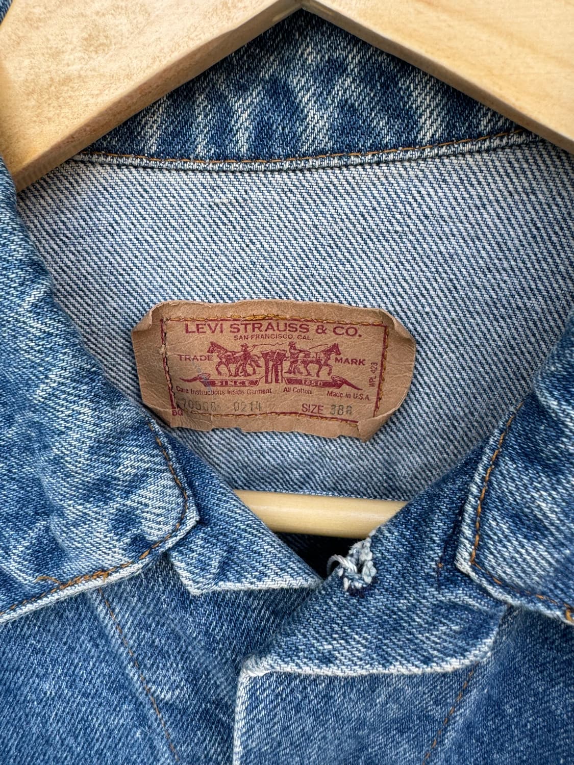 80s levis 리바이스 3rd 데님 트러커 자켓 usa made 상품이미지5