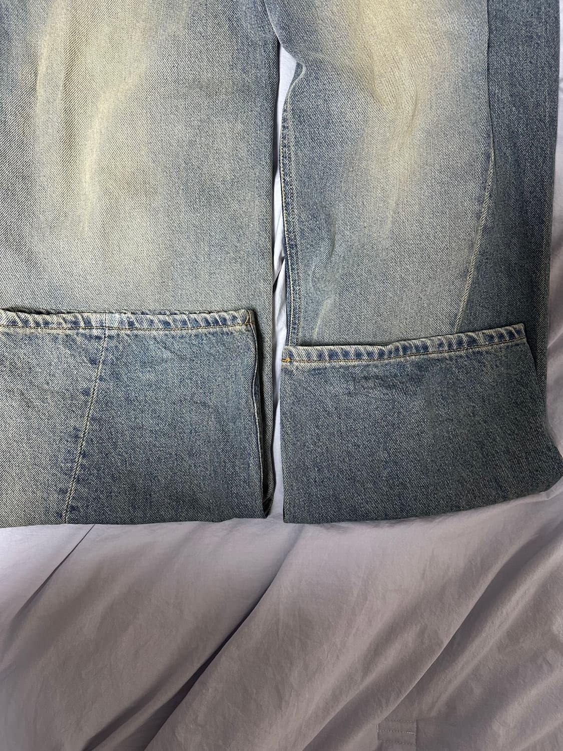 도프제이슨 스트레이트핏 트위스트 워시드 데님 팬츠 상품이미지5