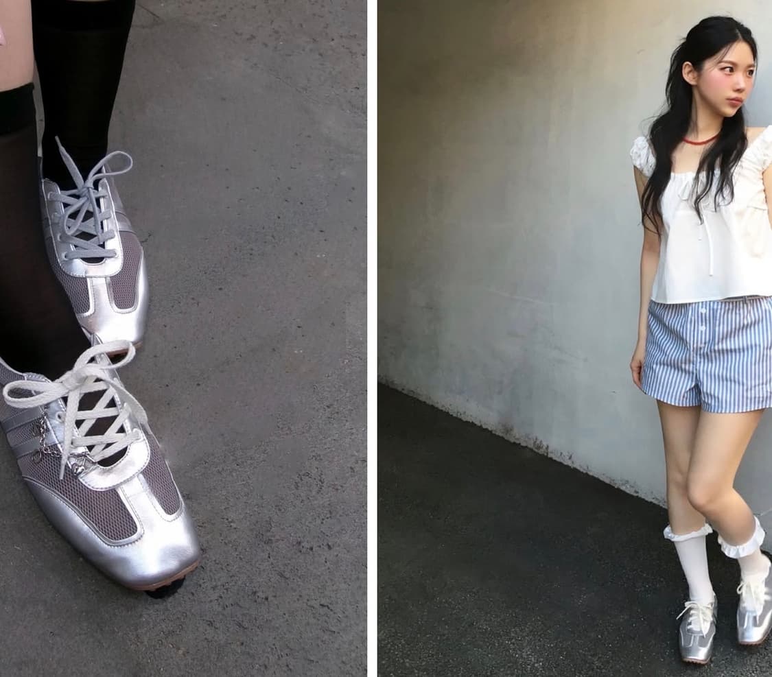 스탠드오일 머로우 스퀘어 스니커즈 / 실버 상품이미지2