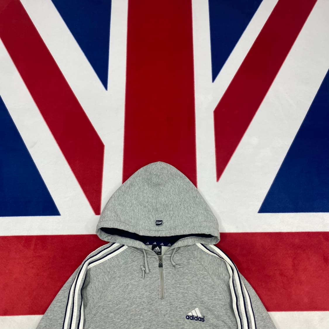 아디다스 빅로고 반집업 후드티 80 실측 L  상품이미지2