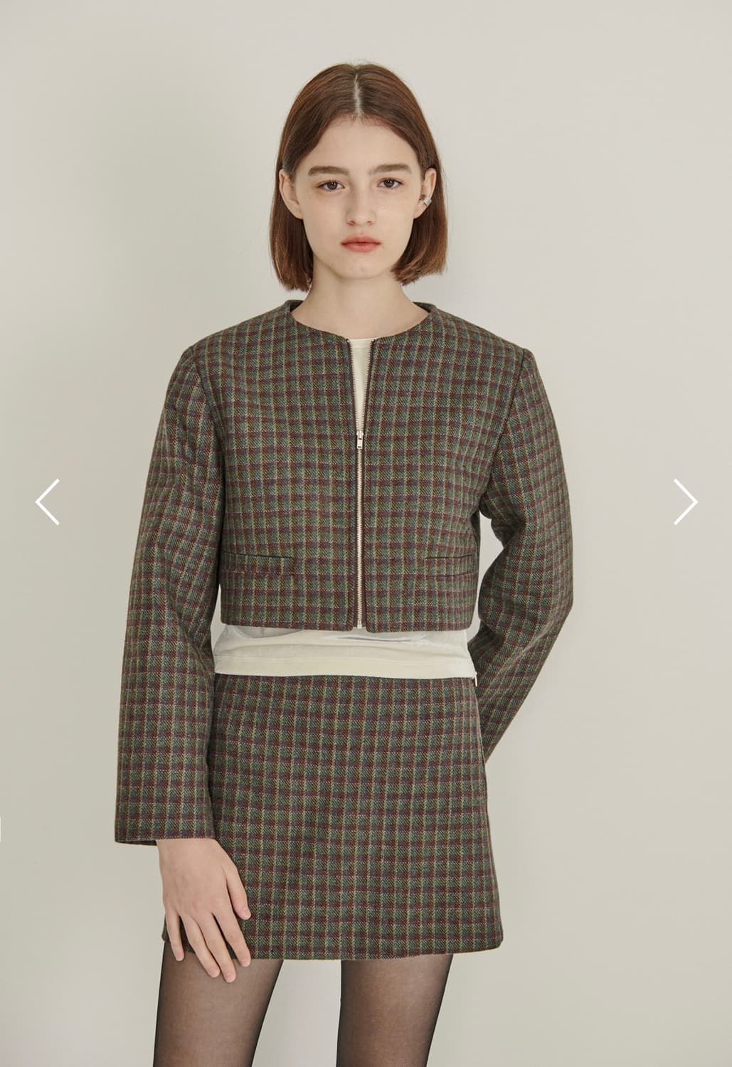 시눈 체크 미니 스커트 check mini skirt 상품이미지3
