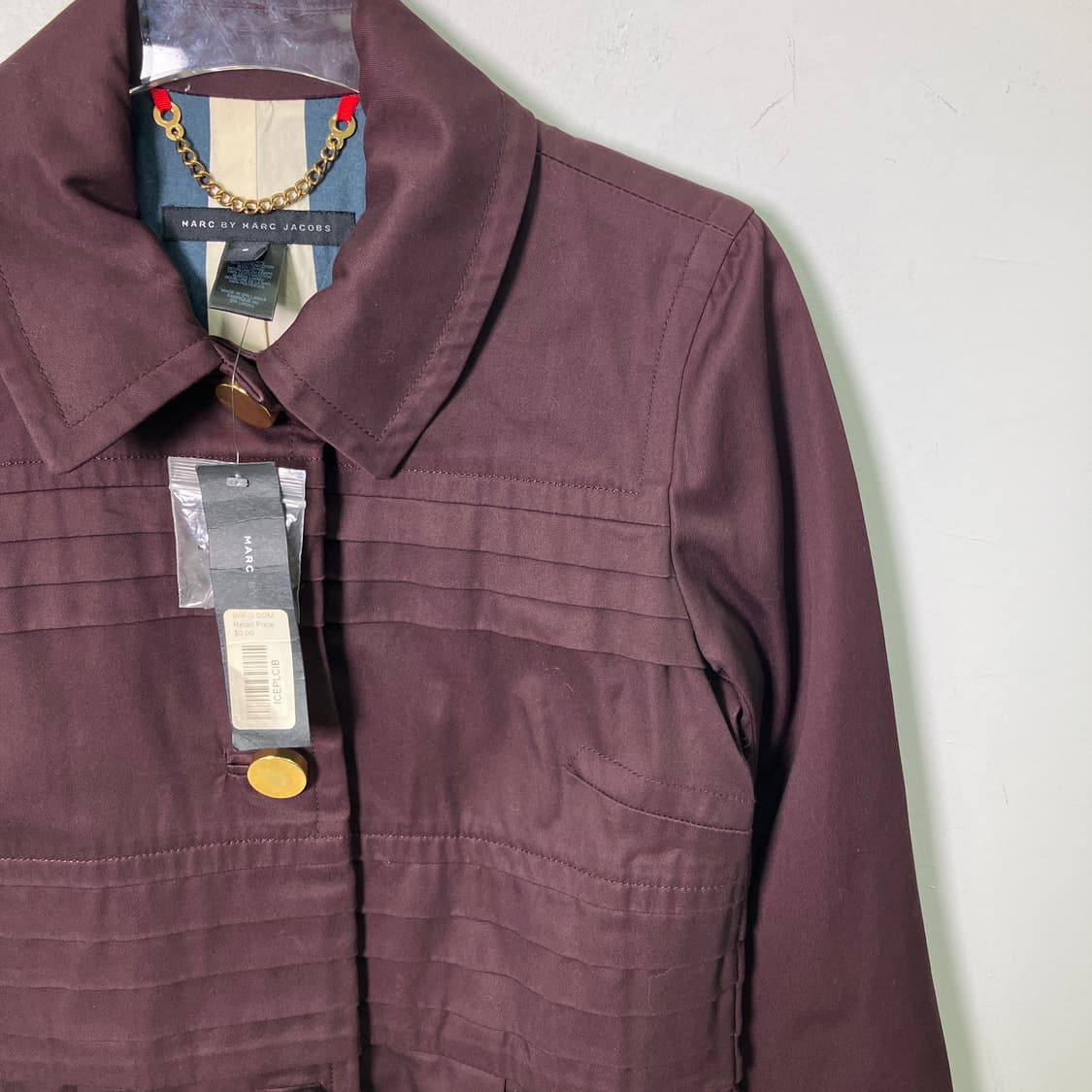 데드스탁 마크 바이 마크제이콥스 버건디 플리츠 디테일 코트 상품이미지3