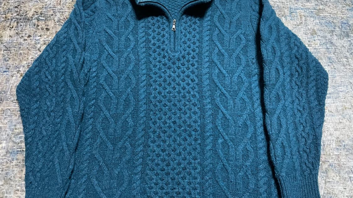 JPN 90s 일본빈티지 Y2K 모리걸 케이블 니트 하프집업 니트 스웨터 상품이미지6