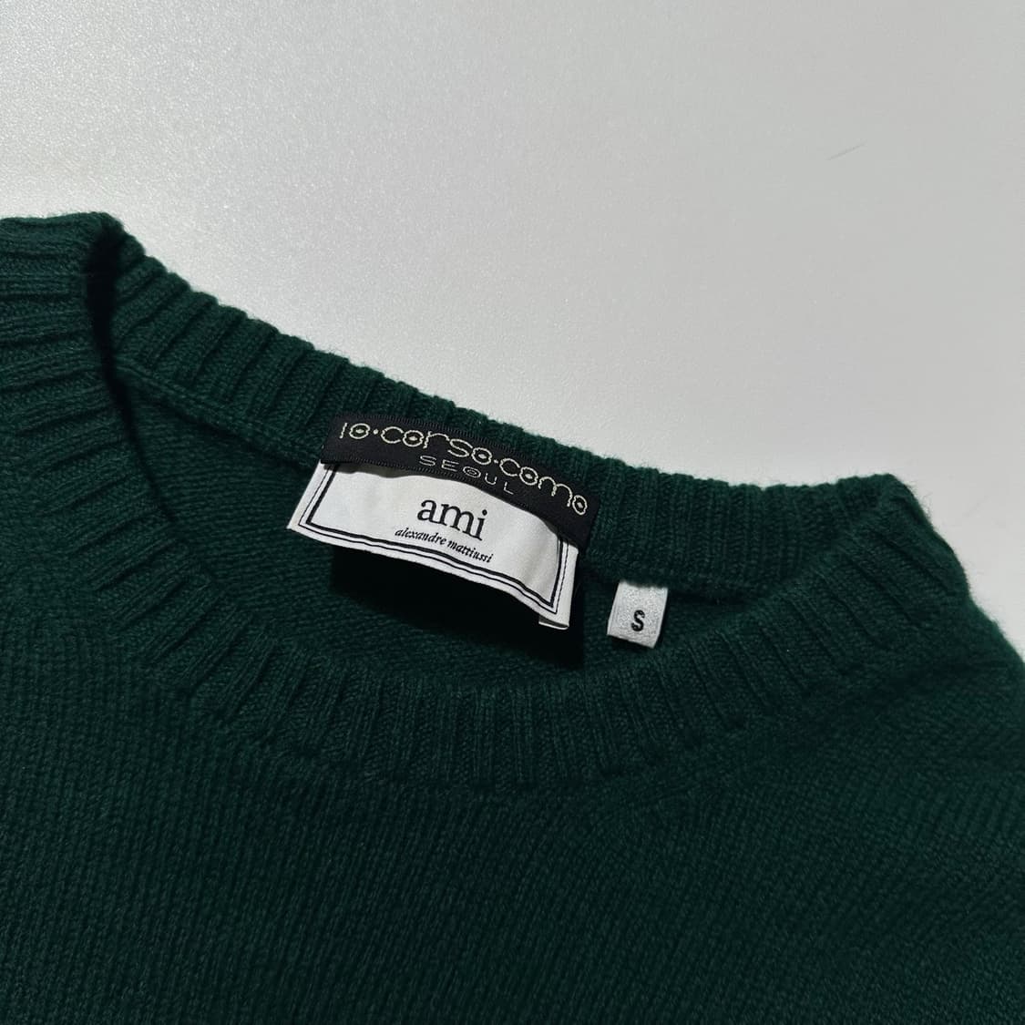 (매장판) AMI 아미 10 꼬르소 꼬모 울 라운드 니트 상품이미지4
