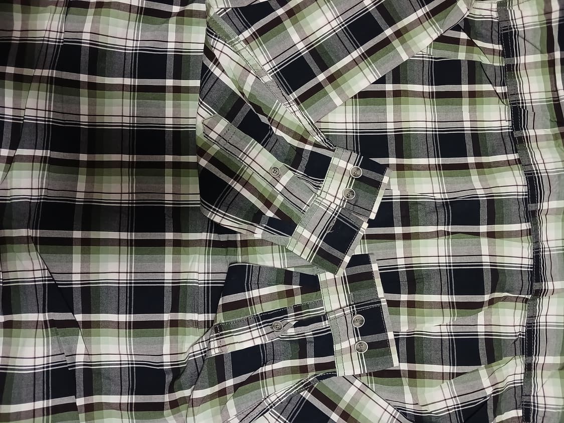 웨더 프루프 빈티지 그린 체크 셔츠 상품이미지6