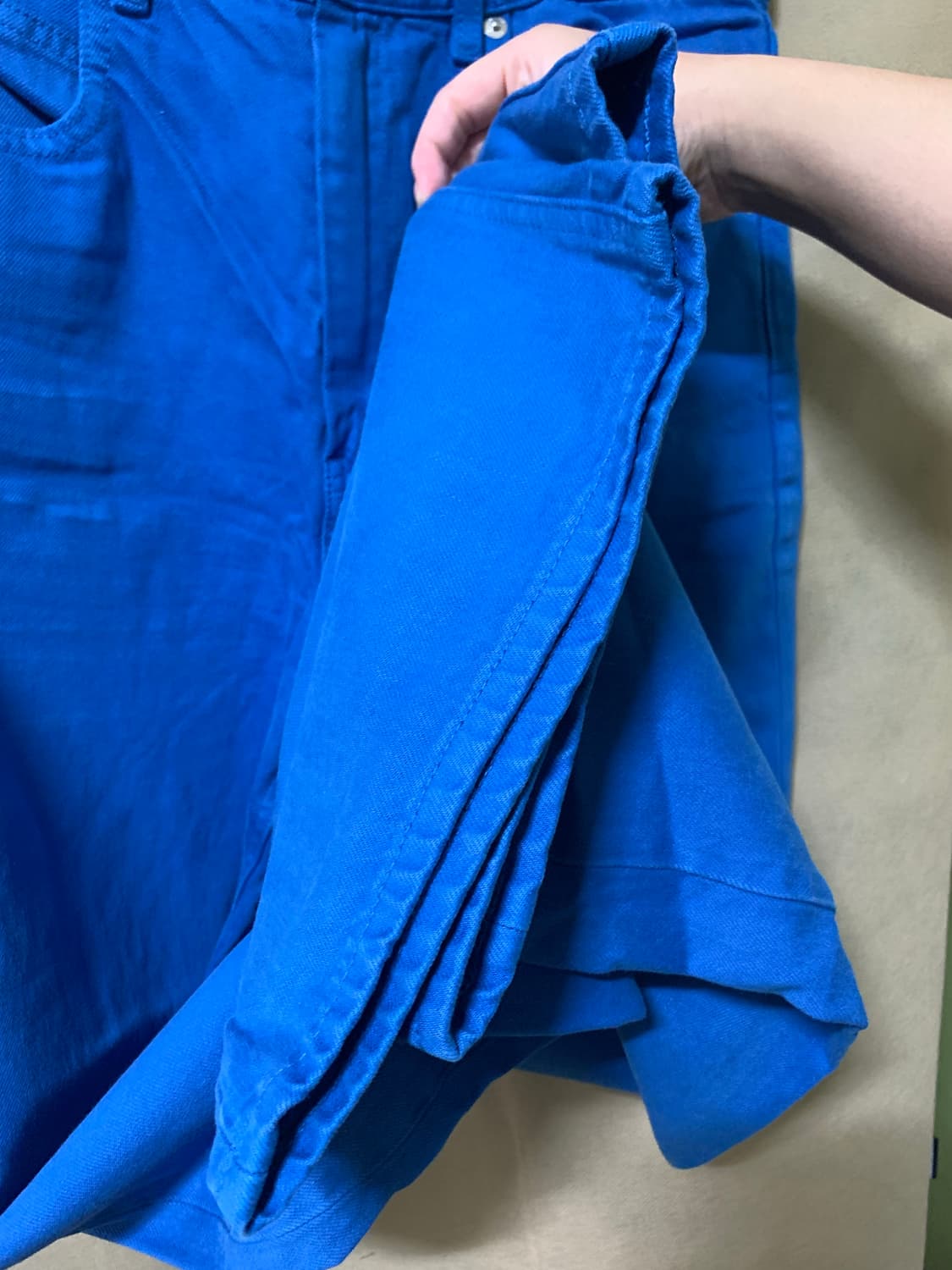 유니클로 마르니 배기진 팬츠 25 새상품 블루 상품이미지6