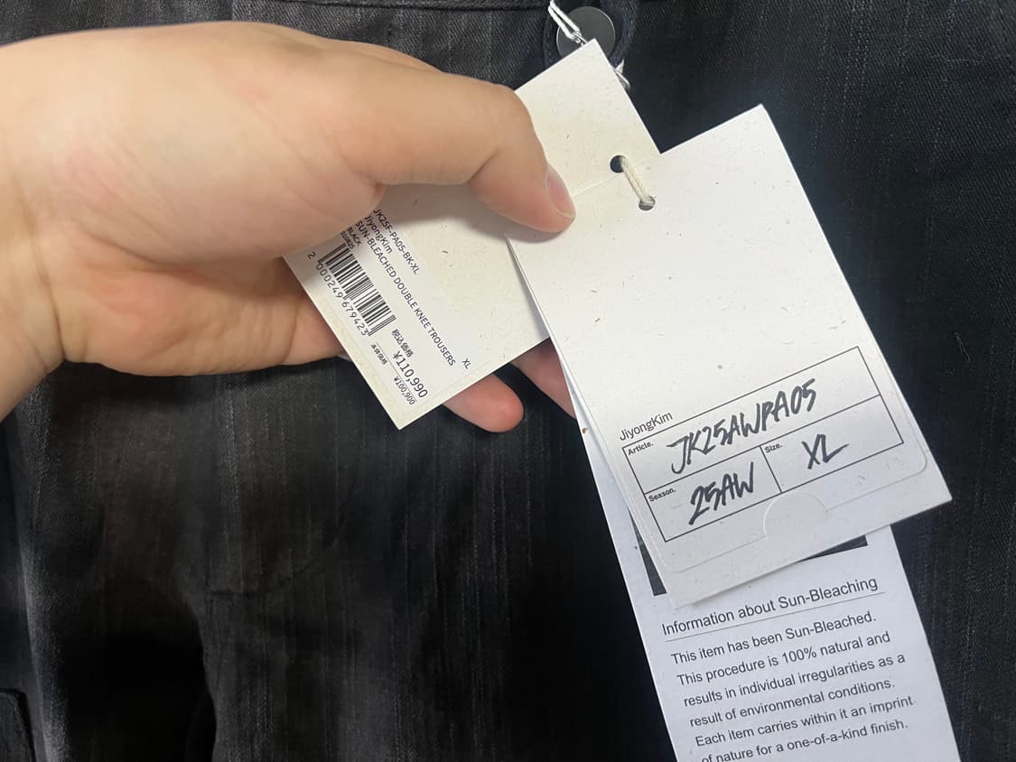 지용킴 JiyongKim 25aw 선블리치 더블니 블랙 XL 사이즈 상품이미지10