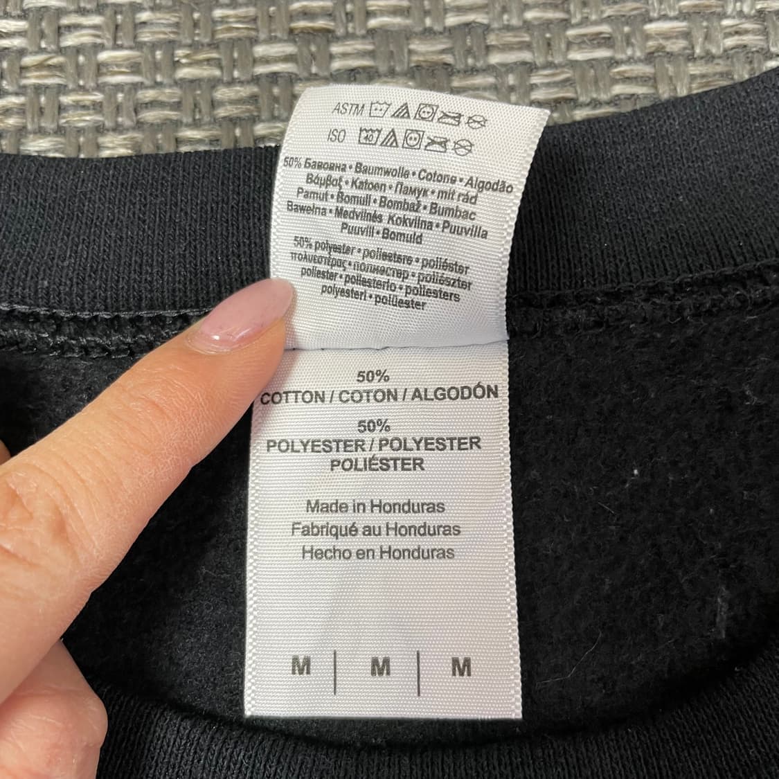 길단 블랙 프린팅 기모 맨투맨 스웻셔츠 M 상품이미지6