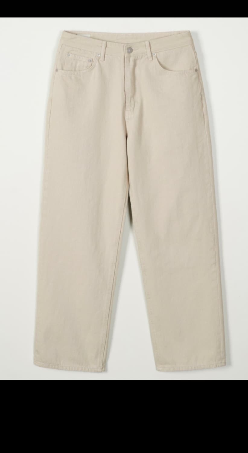 (1) 인더로우 코튼슬럽 와이드스트레이트 팬츠 샌드베이지 상품이미지1