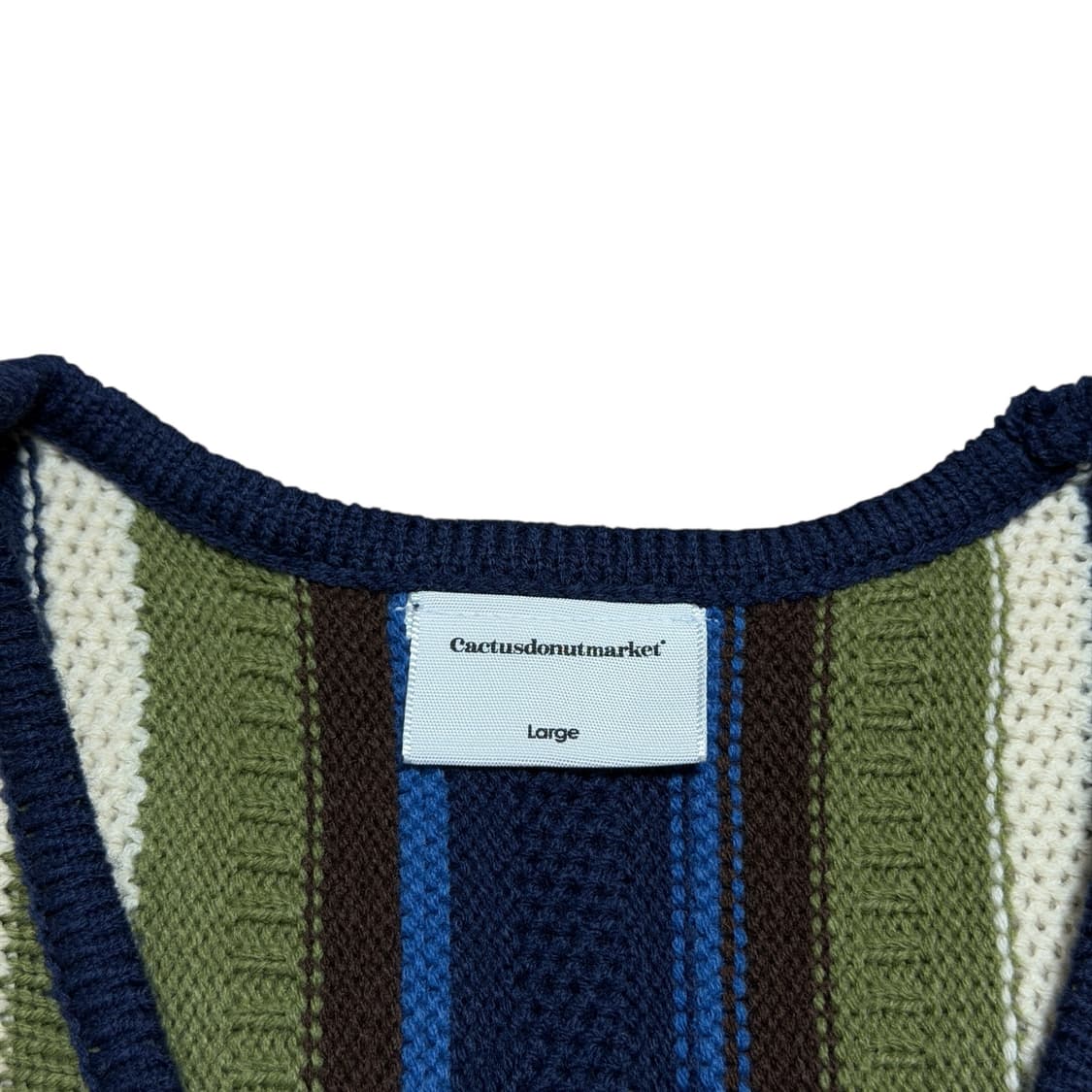 캑터스도넛마켓 버티컬 스트라이프 니트 베스트 조끼 L 상품이미지4