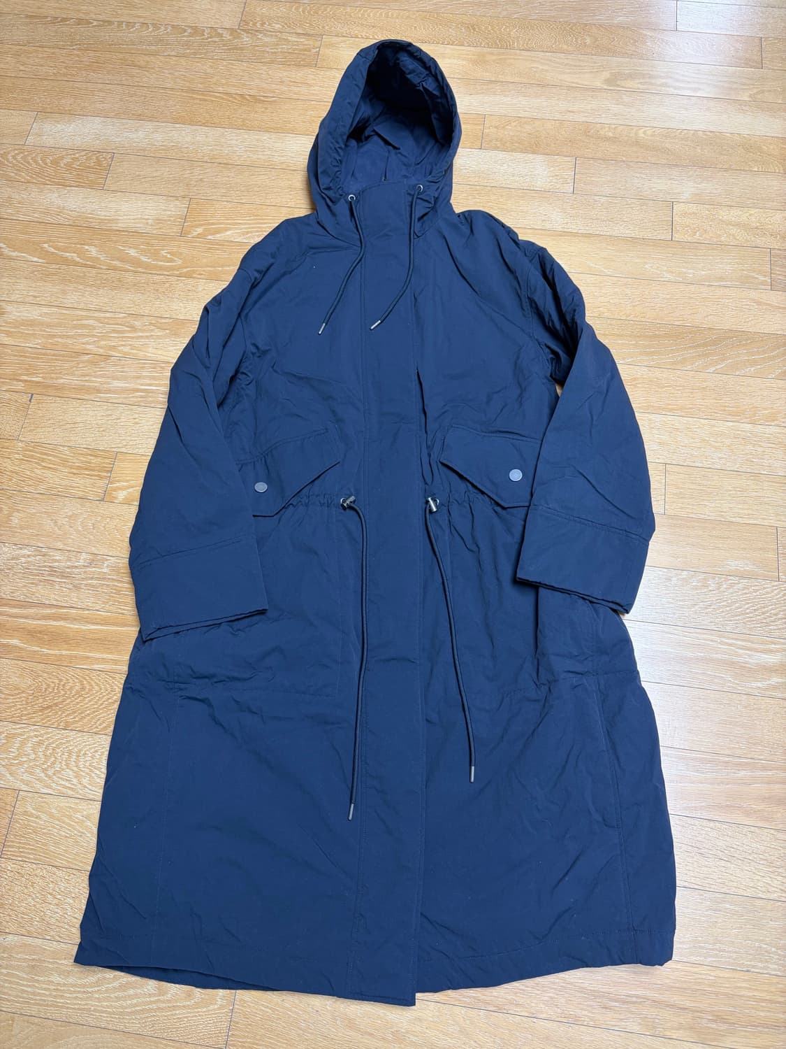 COS 패딩 후디드 파카 피쉬테일 네이비 XS 상품이미지5