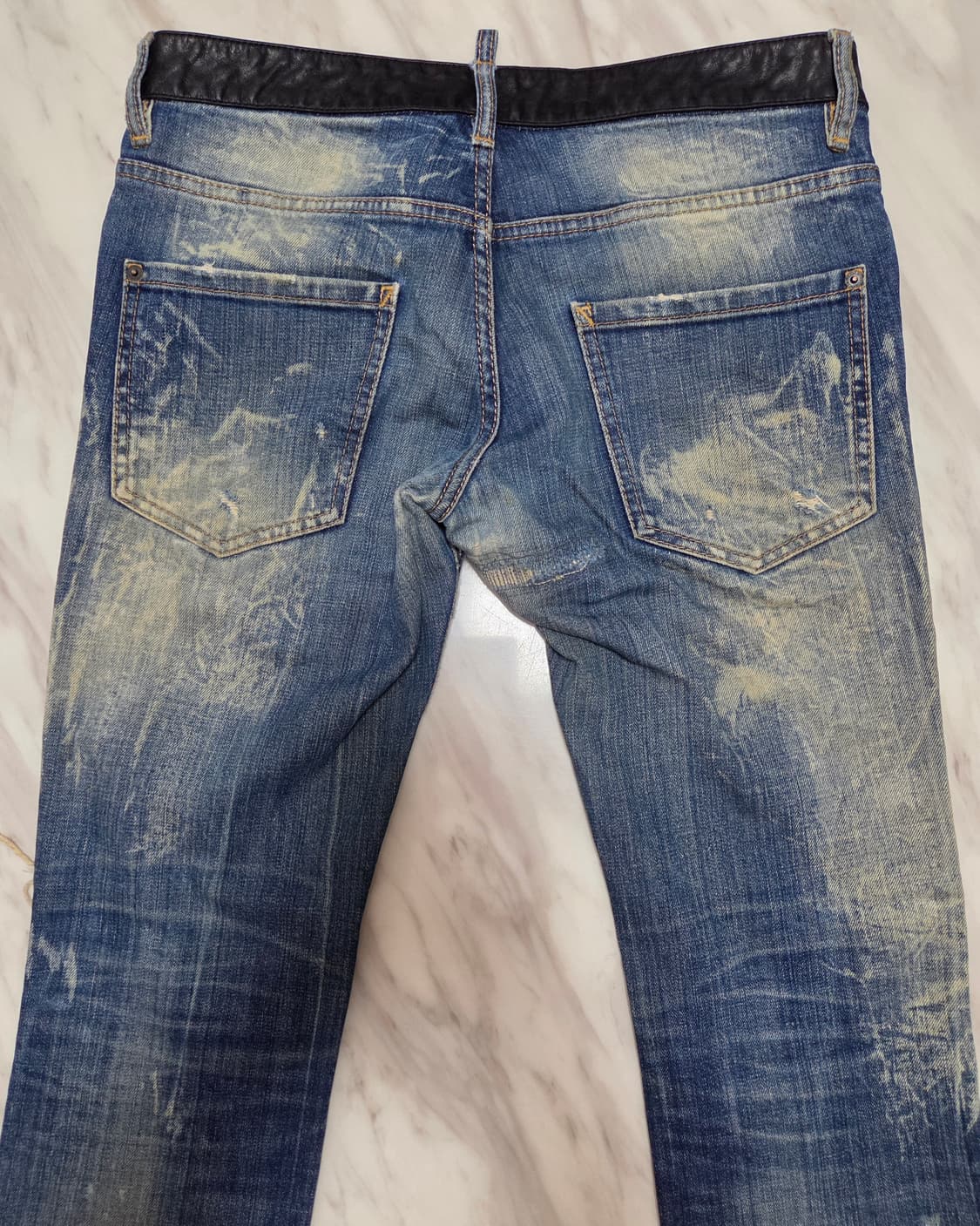 디스퀘어드 가죽트리밍 레오파드포켓 데님팬츠 상품이미지4