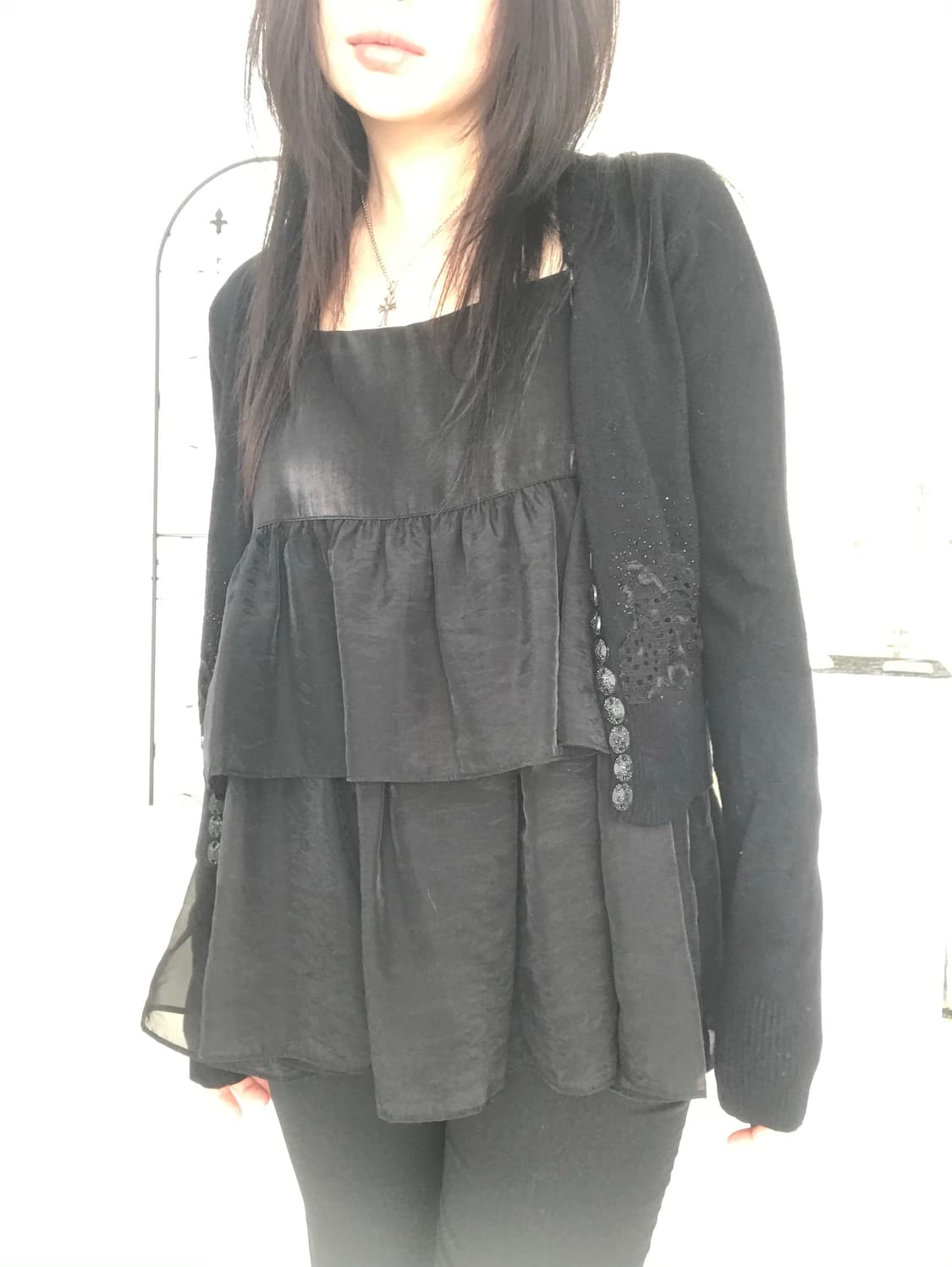 비드 오리엔탈 블랙 가디건 상품이미지3