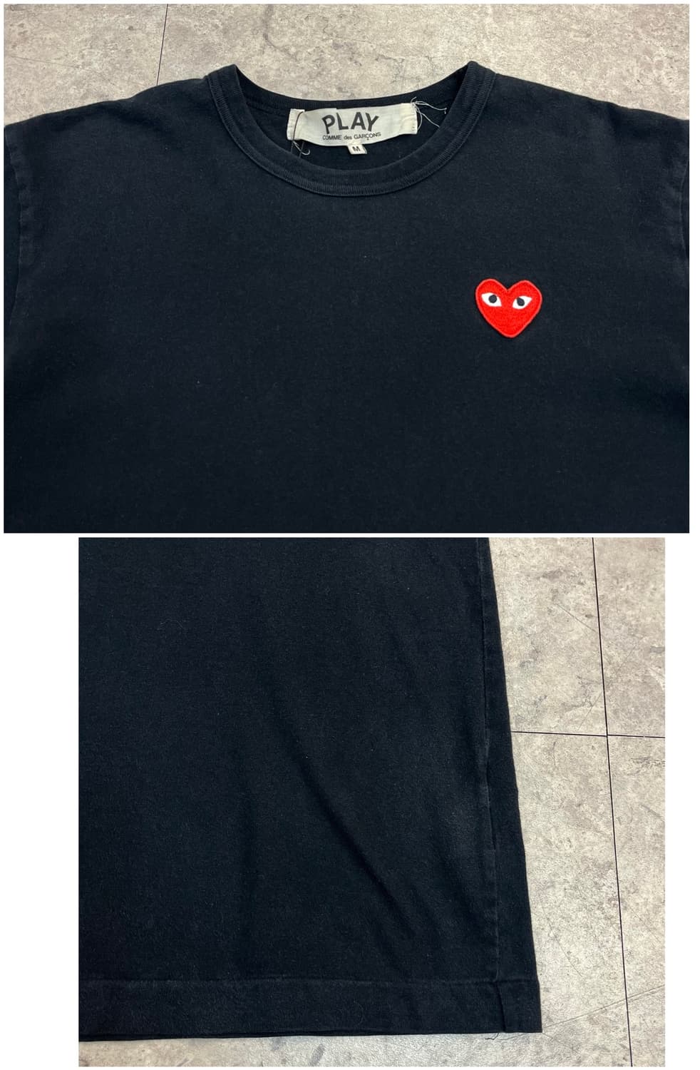 꼼데가르송 레드 하트 와펜 반팔티 M #csz3950 상품이미지5