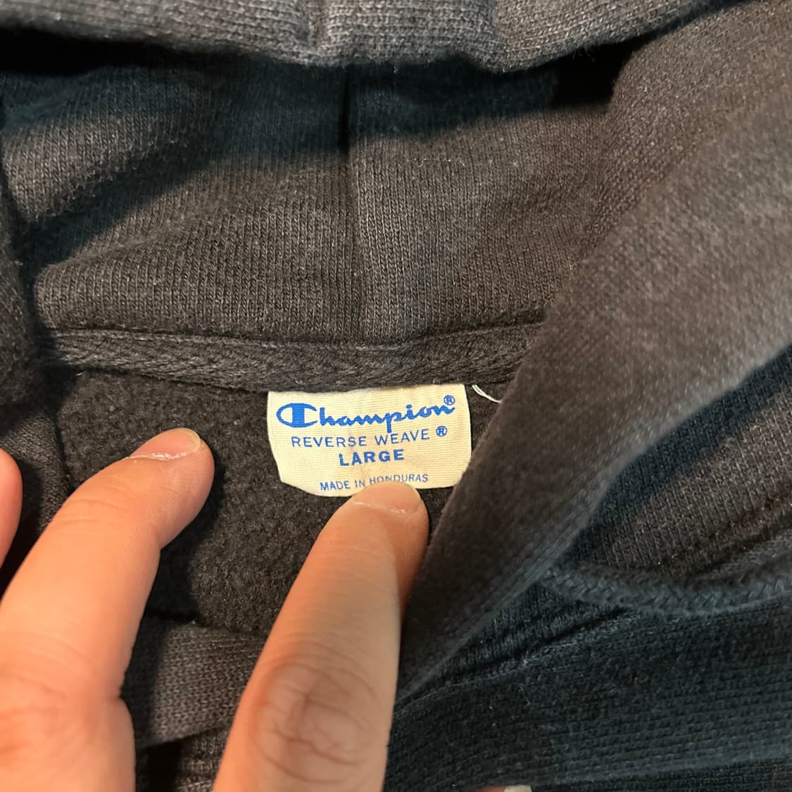 [XL] 00s 챔피온 올드 잉글리시 프린팅 리버스위브 후드티 상품이미지4