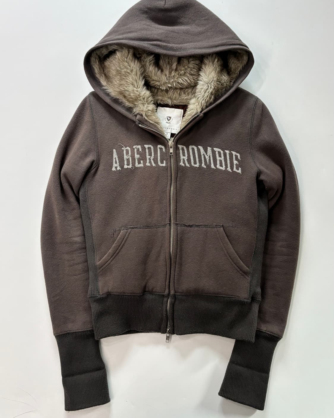 Abercrombie 아베크롬비 브라운 퍼안감 후드집업 상품이미지1