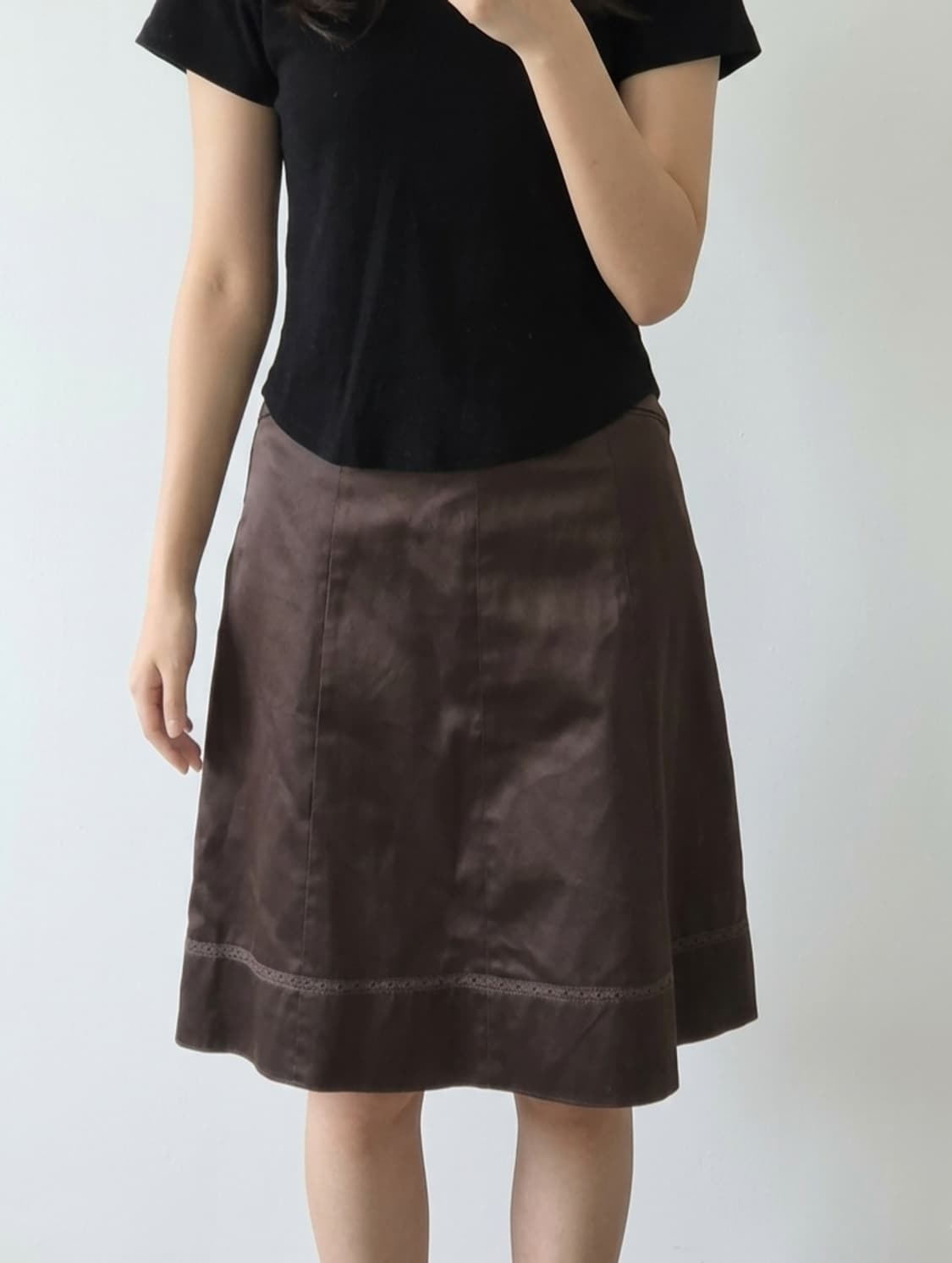 브라운 미디 플레어 스커트 상품이미지8