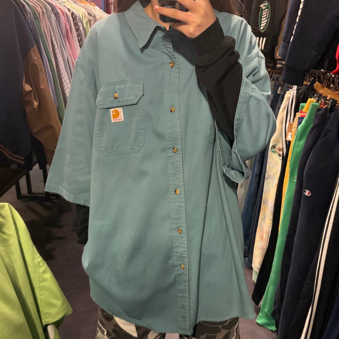 [IM] Carhartt 칼하트 반팔 셔츠 그린 상품이미지1