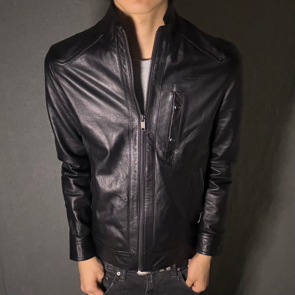 lamb skin leather jacket 상품이미지5