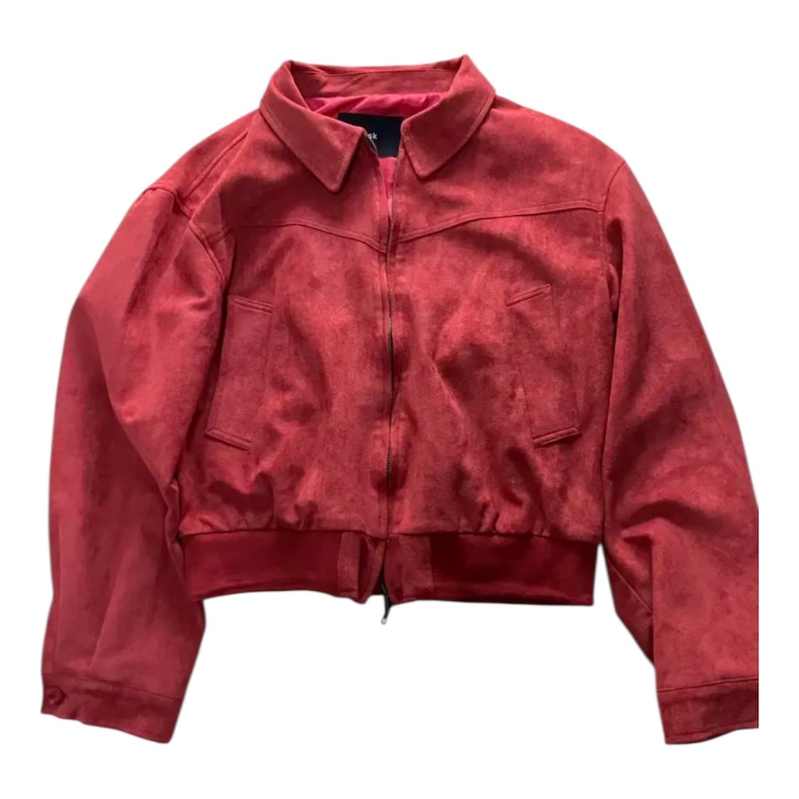 버건디 스웨이드 크롭 자켓 상품이미지1