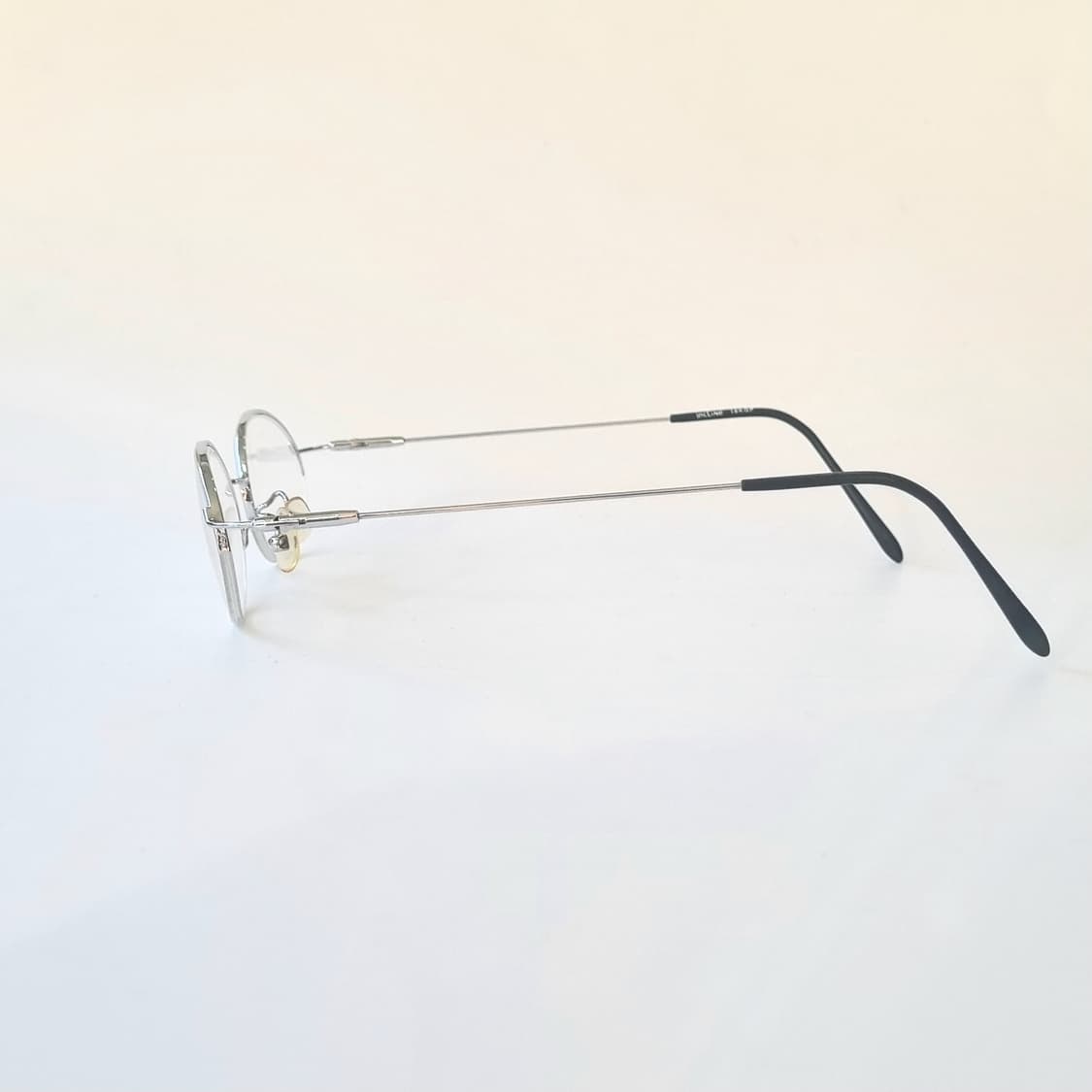 데드스탁 슬림한 빈티지 실버 반무테 안경테  494 상품이미지5