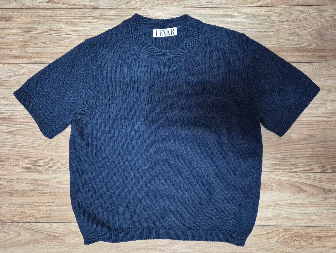 르바 Levar 부클 반팔 니트티 (네이비) 상품이미지4