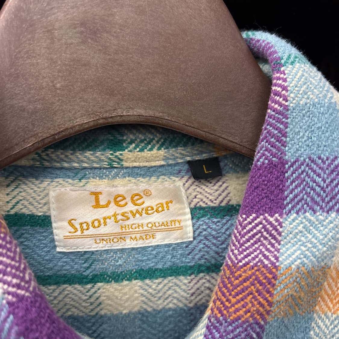 90s 리 유니온메이드 헤비플란넬 웨스턴 체크셔츠 젬스톤스냅 N870 상품이미지8